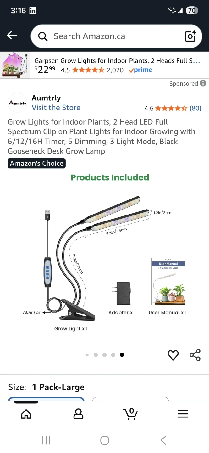 Aumtrly Grow Lights for Indoor Plants