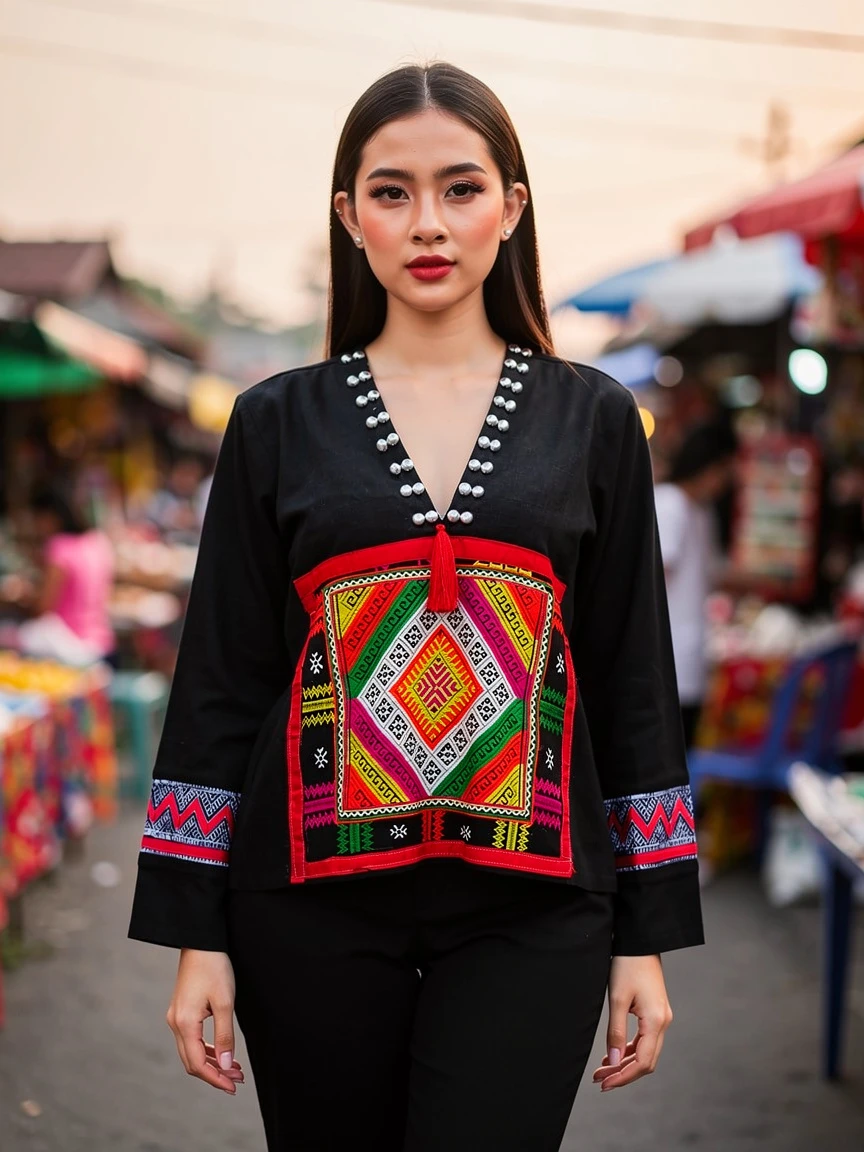 Hill Tribe Hemp Top - Size L