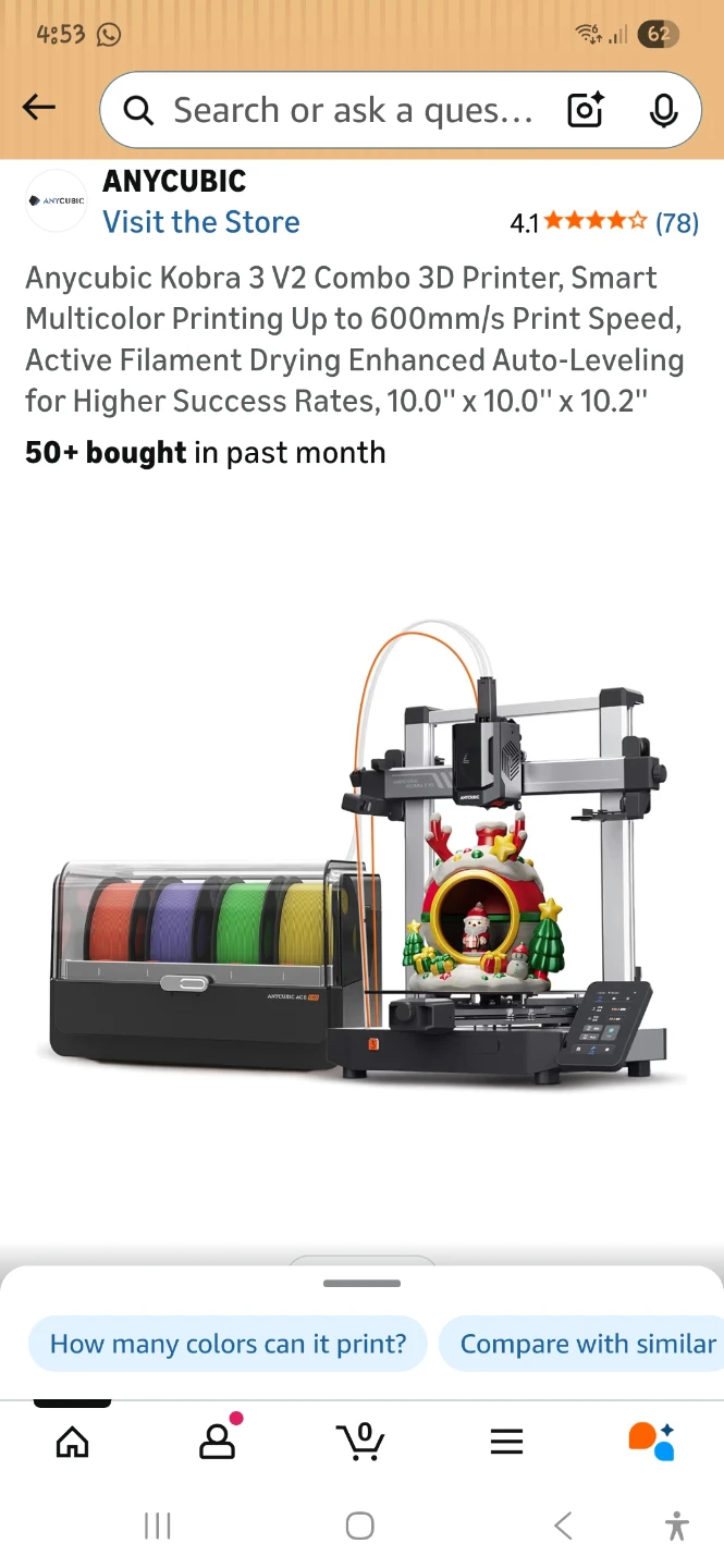ANYCUBIC Kobra 3 V2 Combo 3D Printer