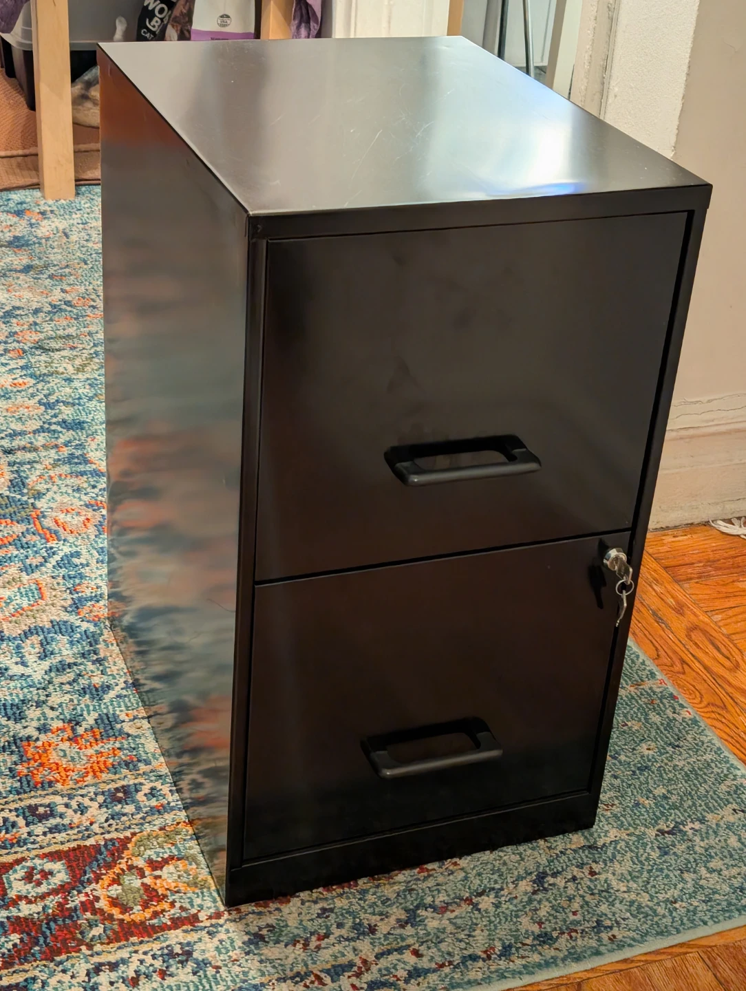 Black 2-Drawer Filing Cabinet