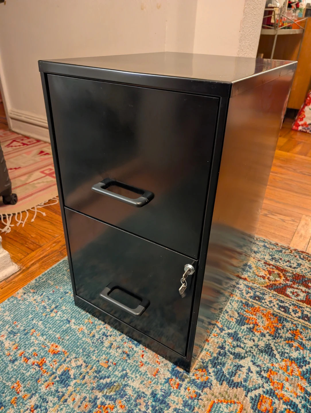 Black 2-Drawer Filing Cabinet - photo 2