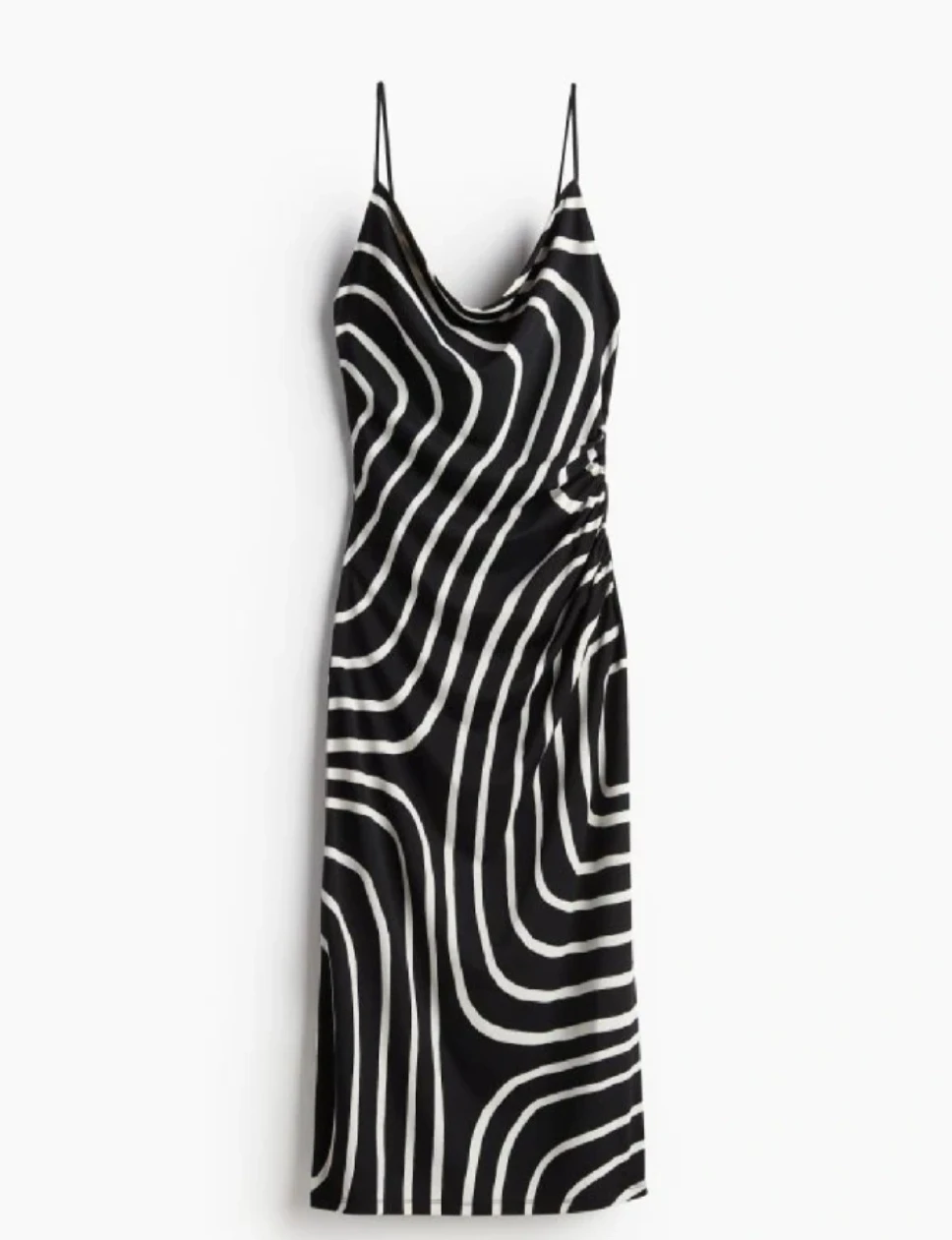 Women's Black & White Print Slip Dress