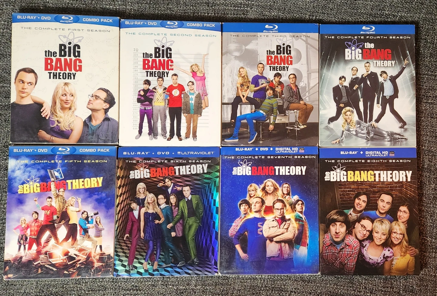 Big Bang Theory - Seasons  1 - 8 blu ray/dvd