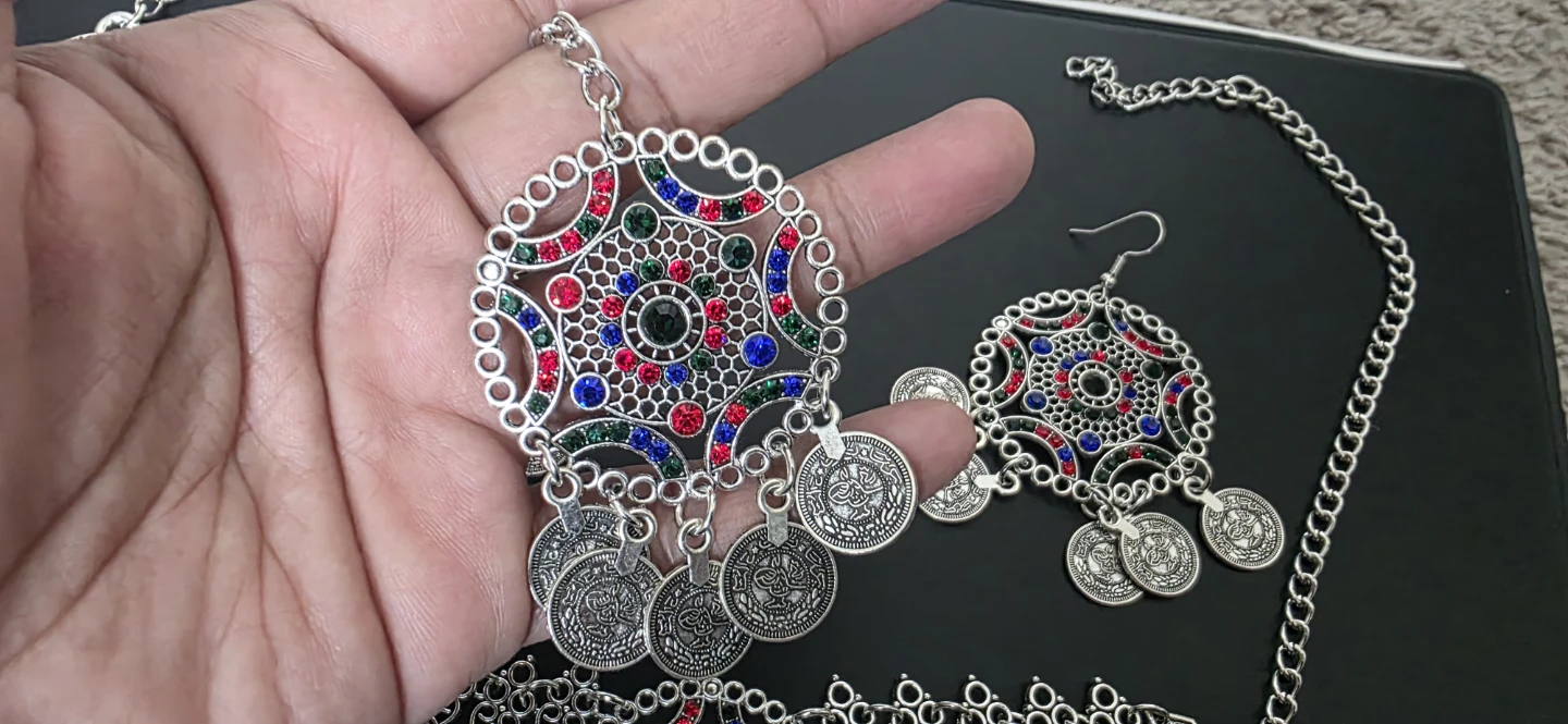 Silver Tone Afghan Style Jewelry Set - photo 2
