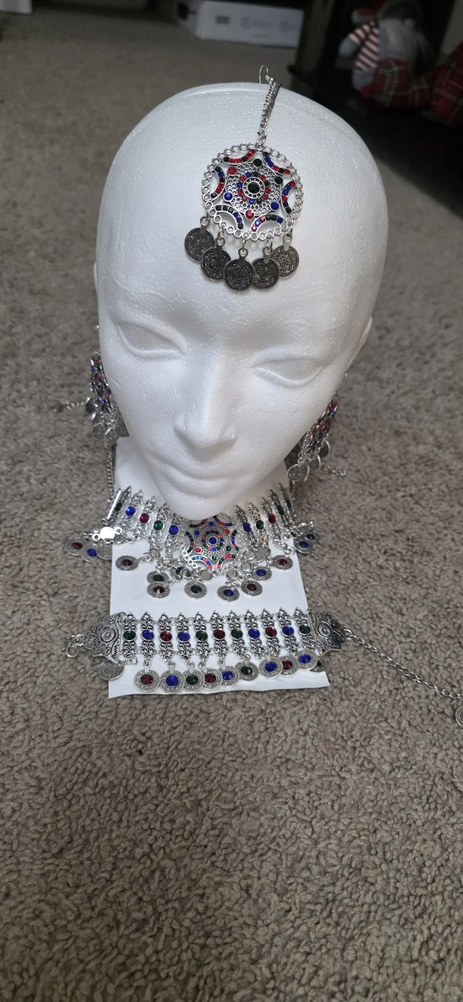 Silver Tone Afghan Style Jewelry Set - photo 5