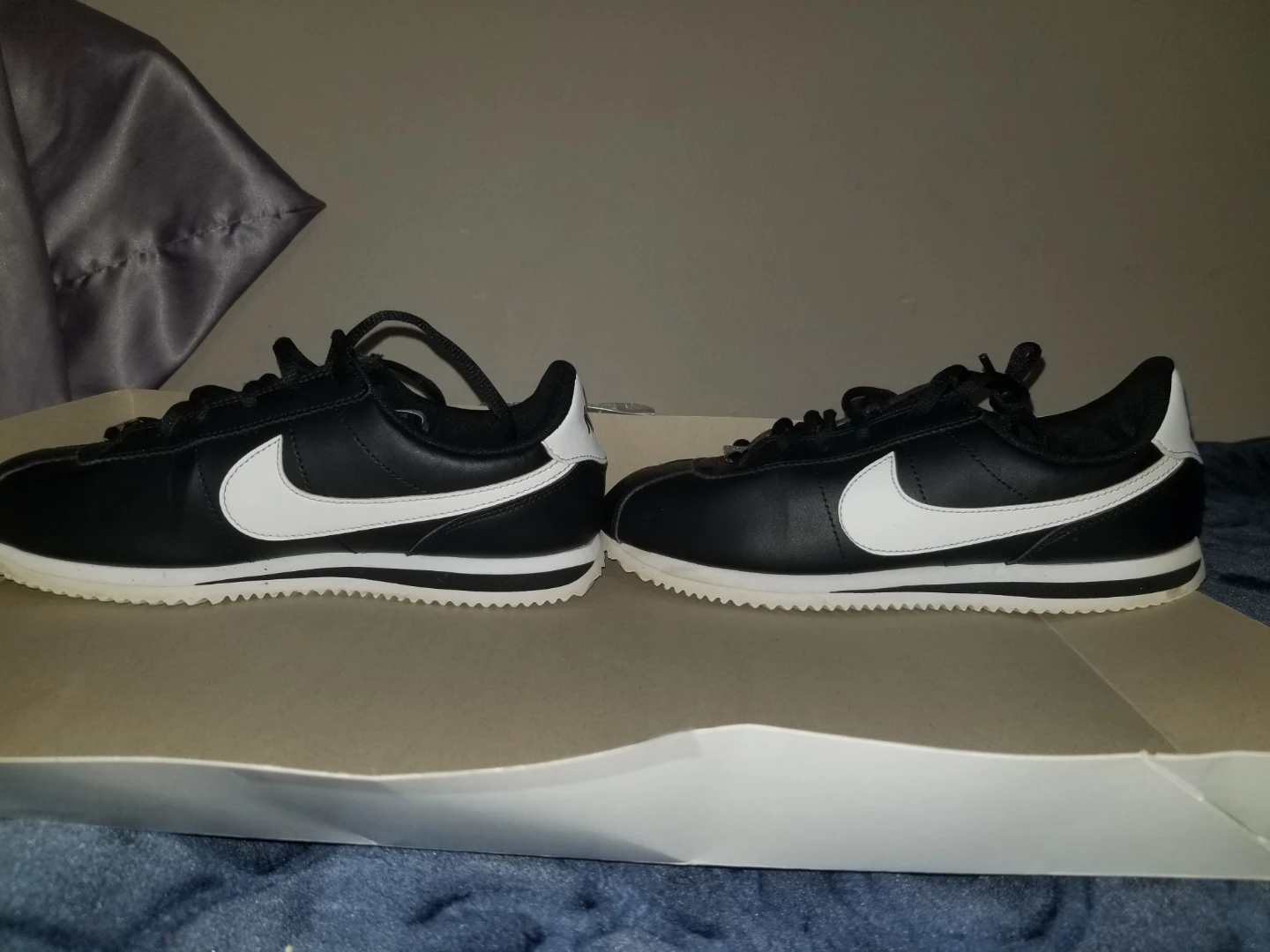 Nike Cortez Basic Leather Shoes - Black/White Size 7 GS BOYS - photo 2