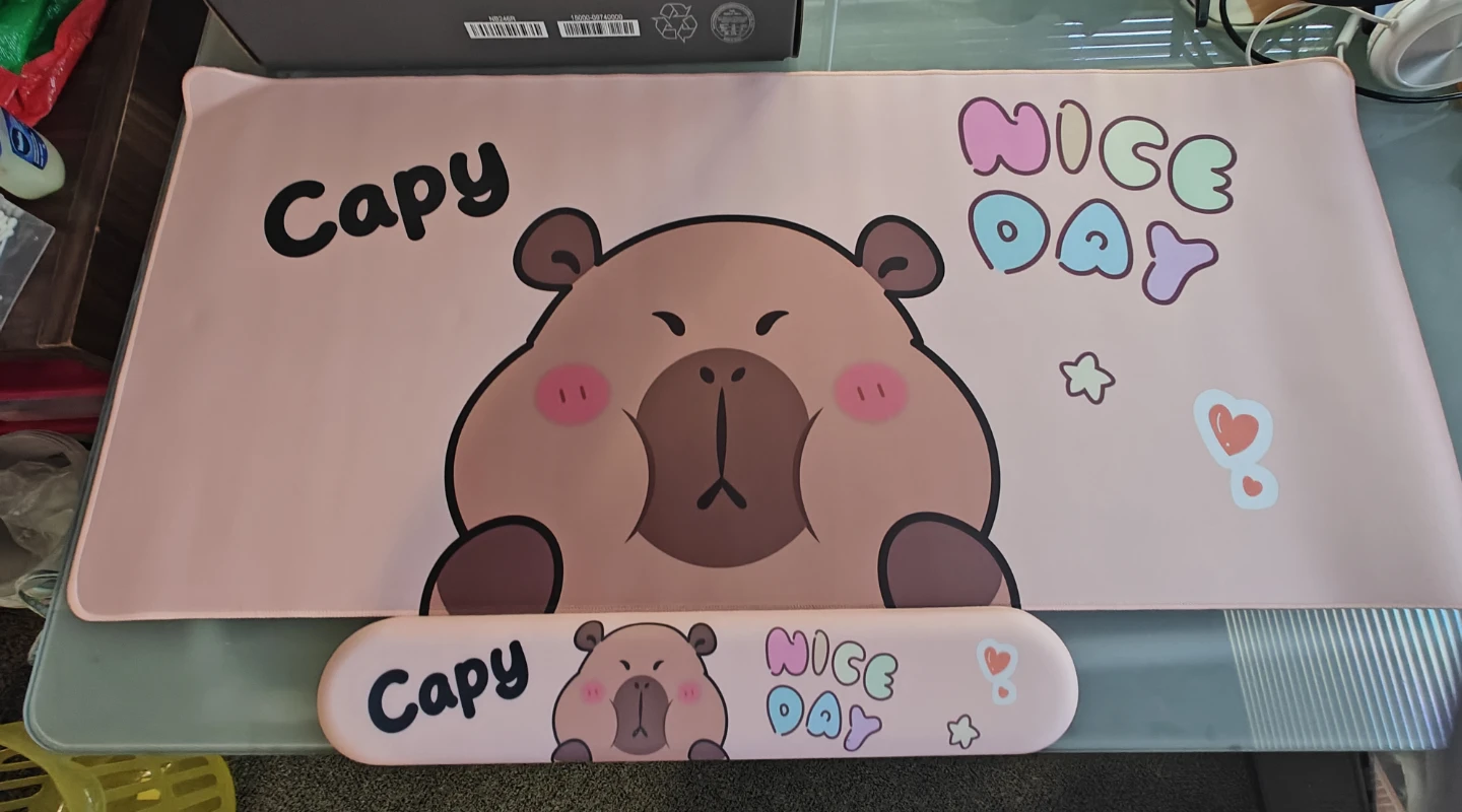 Capy 'Nice Day' Mousepad with Wrist Rest 🧡💖 - photo 2