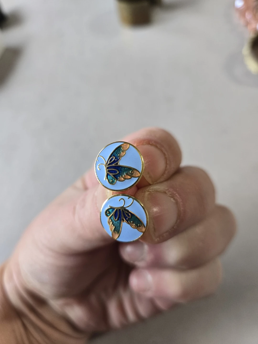 Butterfly Enamel Stud Earrings
