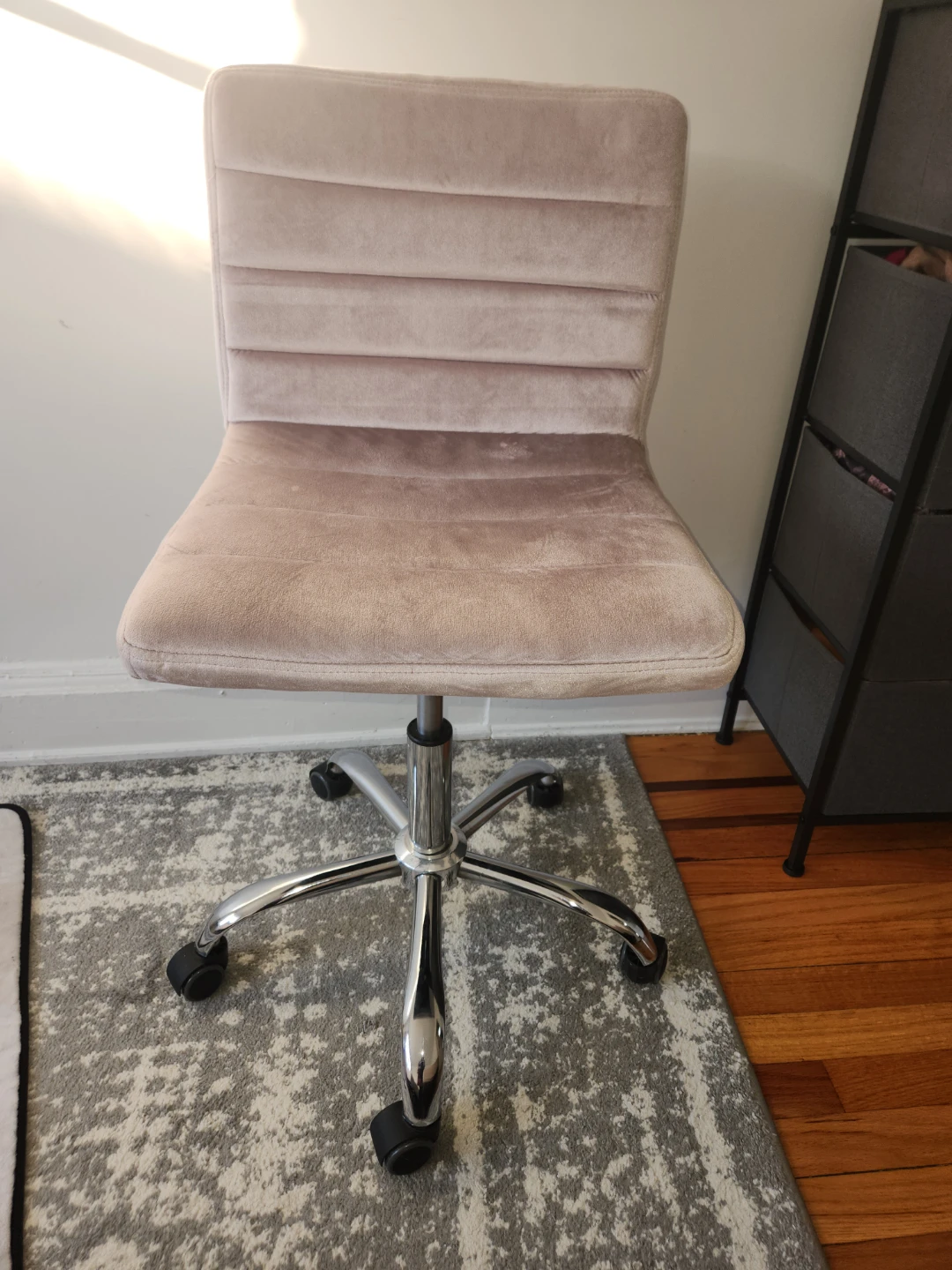 Pink Velvet Office Chair