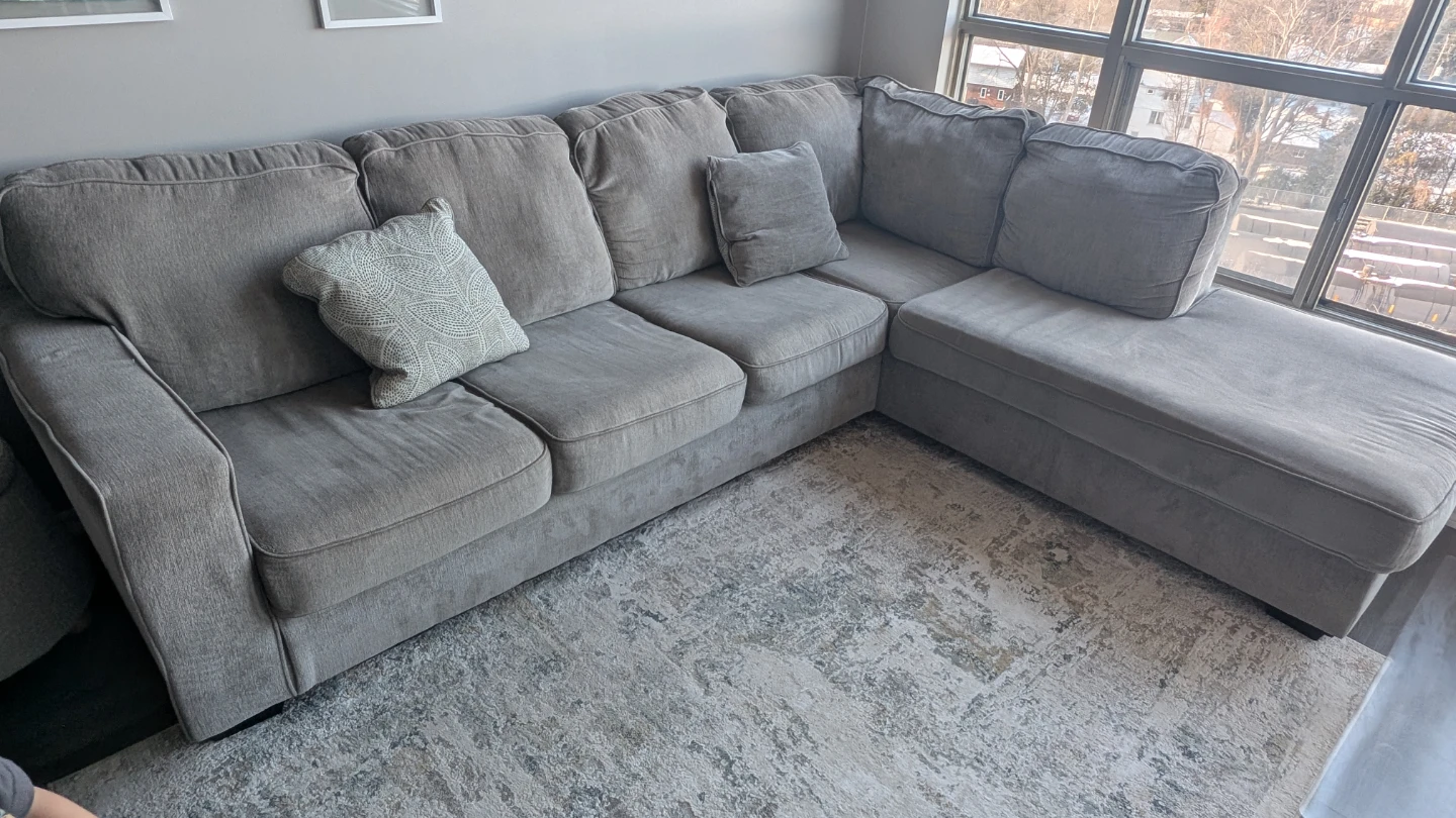 Grey Sectional Sofa - 2 Piece Sectional Right Facing - photo 2