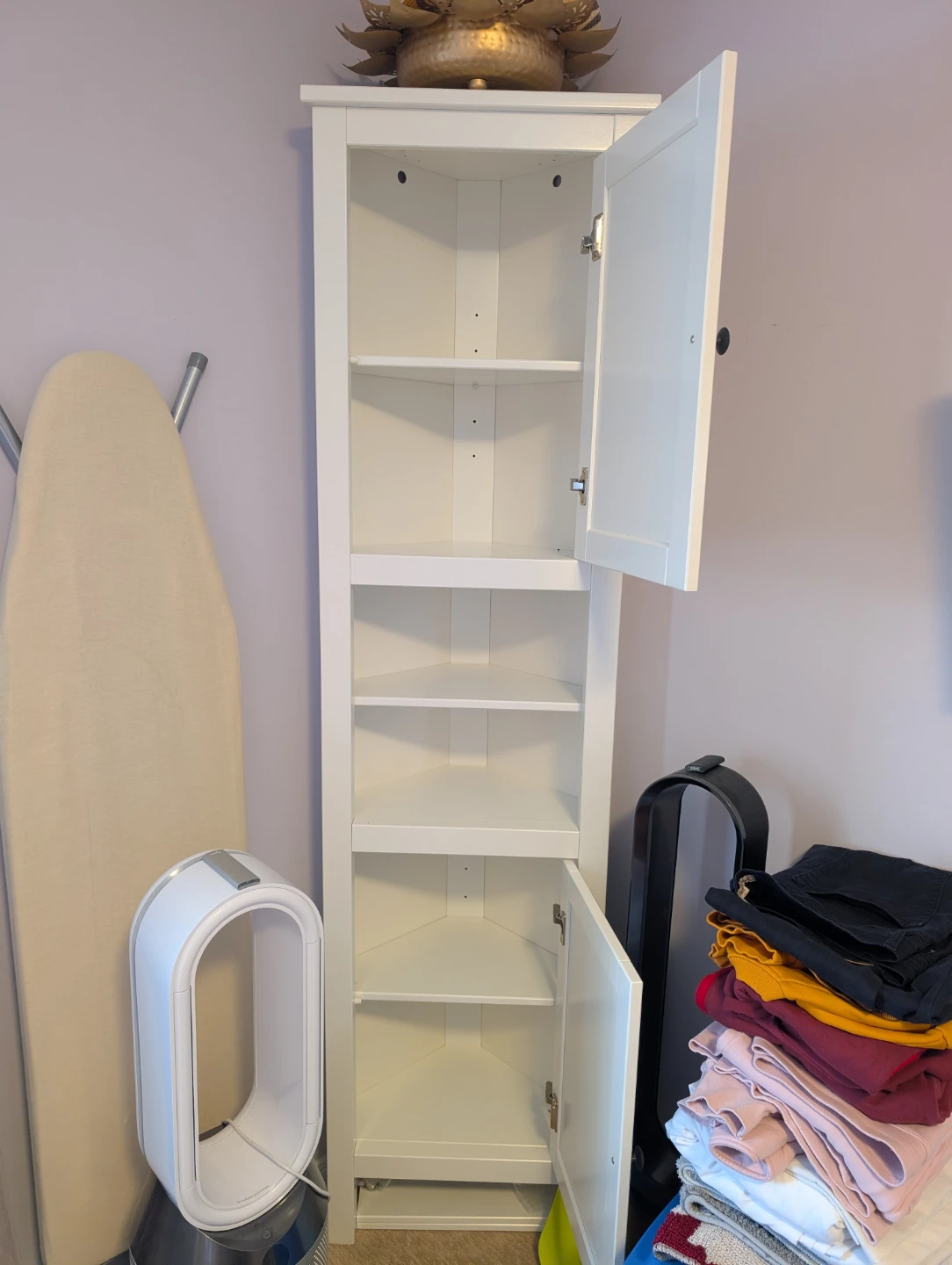 White Corner Storage Cabinet