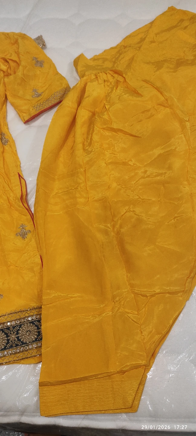 Yellow Embroidered Kurti with Pink and Green Accents - photo 4