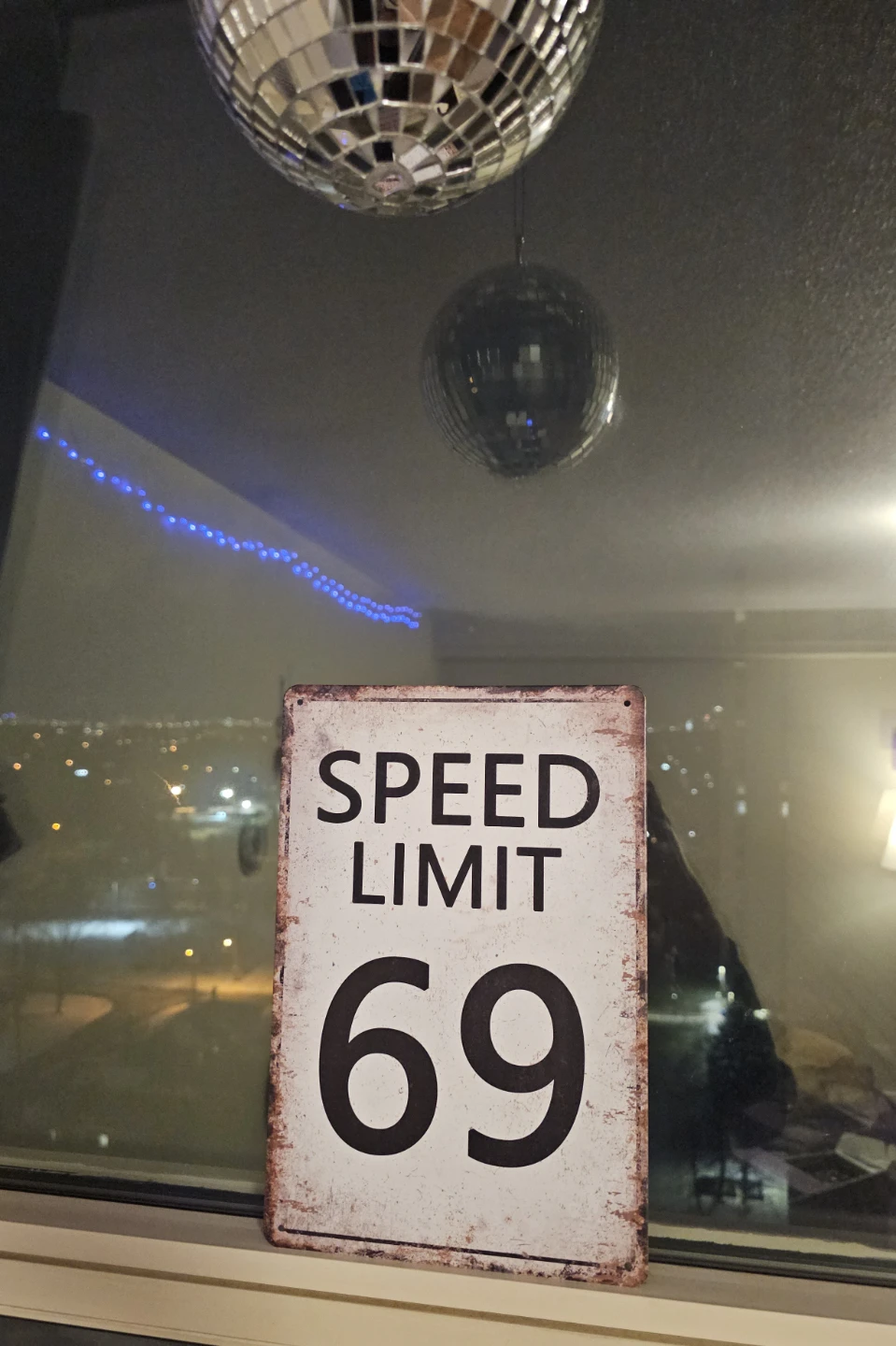 Vintage Metal Speed Limit 69 Sign 😄