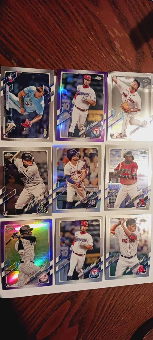 9 × 2021 Topps Chrome Baseball Cards Lot of 9. - photo 2