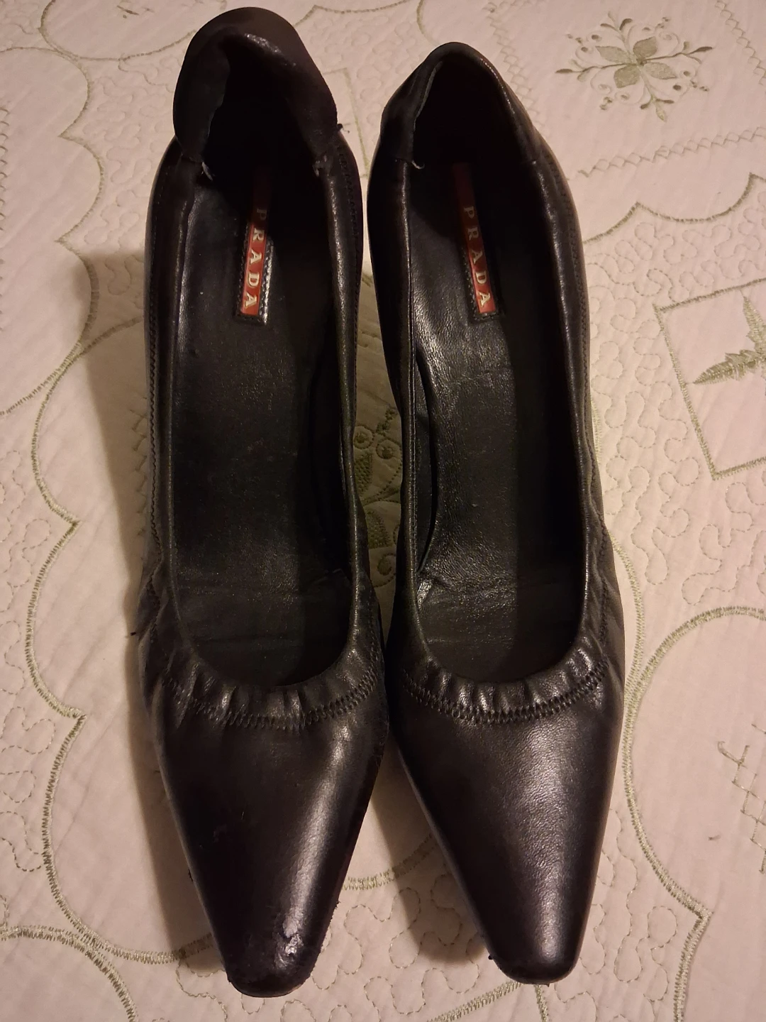 Prada Black Leather Heels