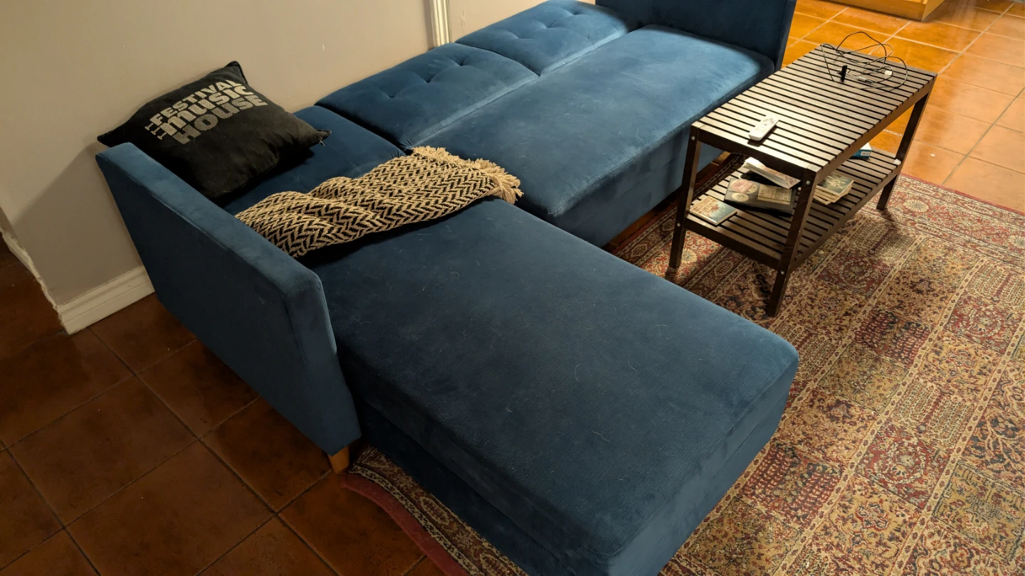 Blue Sectional Sofa with Storage - photo 4