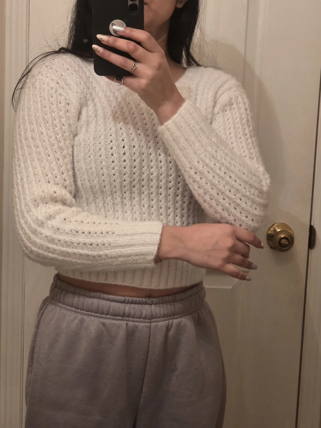 White hand Knit Sweater
