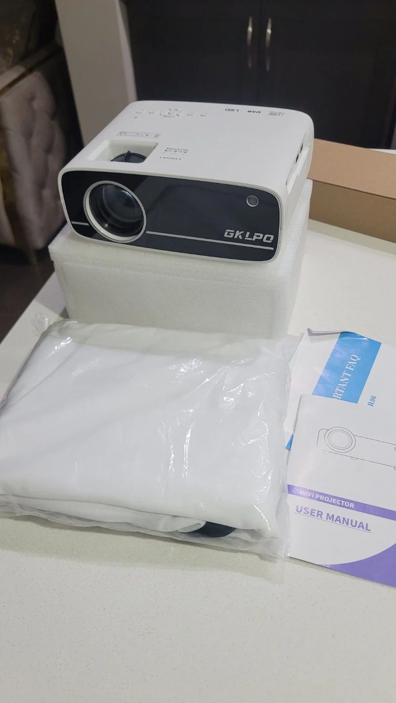 【Projector Screen Included】 4K Projector with WiFi 6 and ...