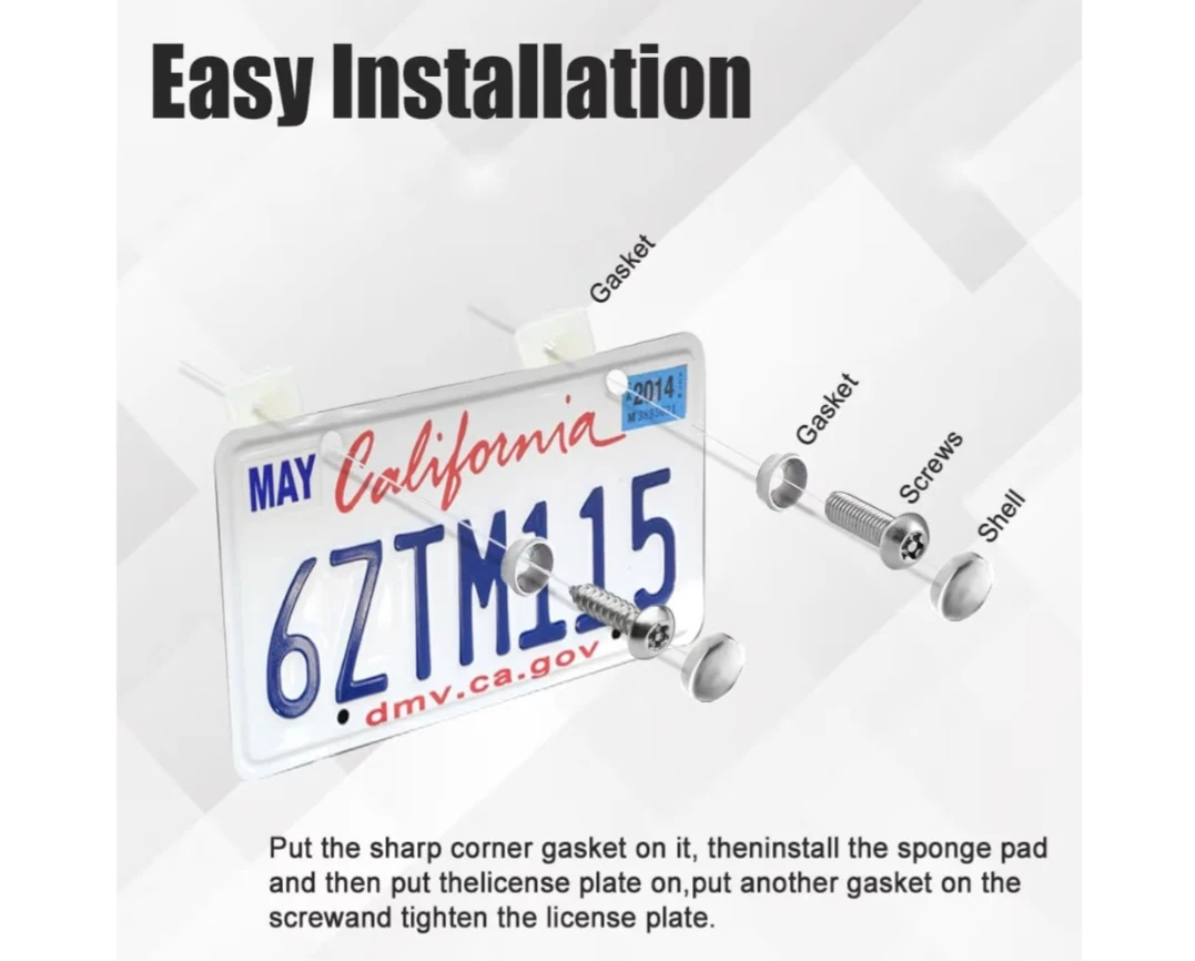Car License Plate Screws Kit, Anti Theft Car Plate Mounting - photo 4