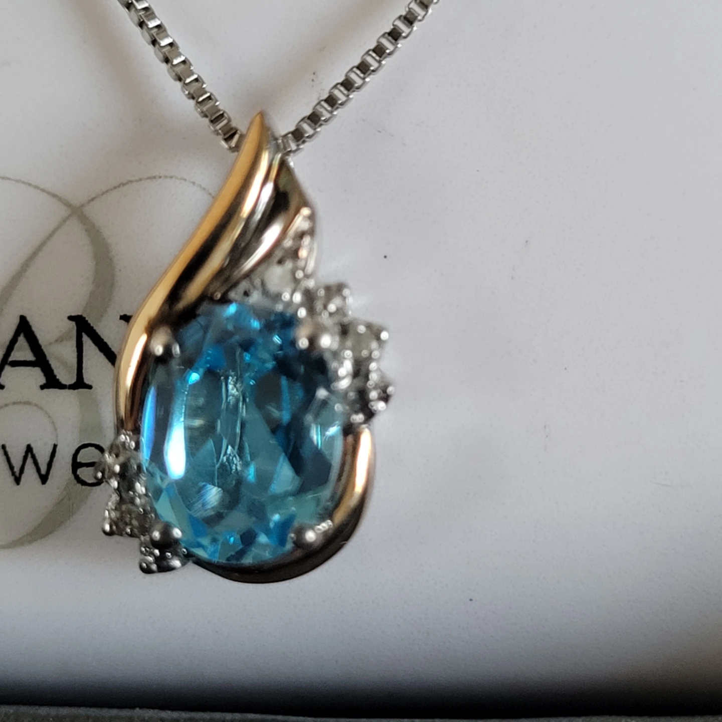 ♥️ NEW10k Sterling Blue Topaz Necklace - photo 2