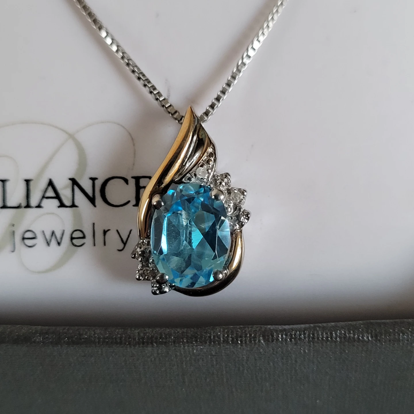 ♥️ NEW10k Sterling Blue Topaz Necklace - photo 3