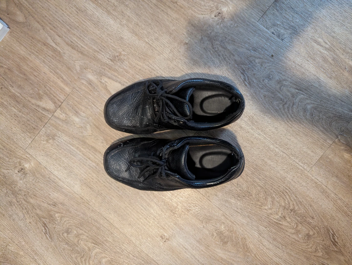 Skechers Black Leather Working Shoes With Steel Toe (Size 10.5)