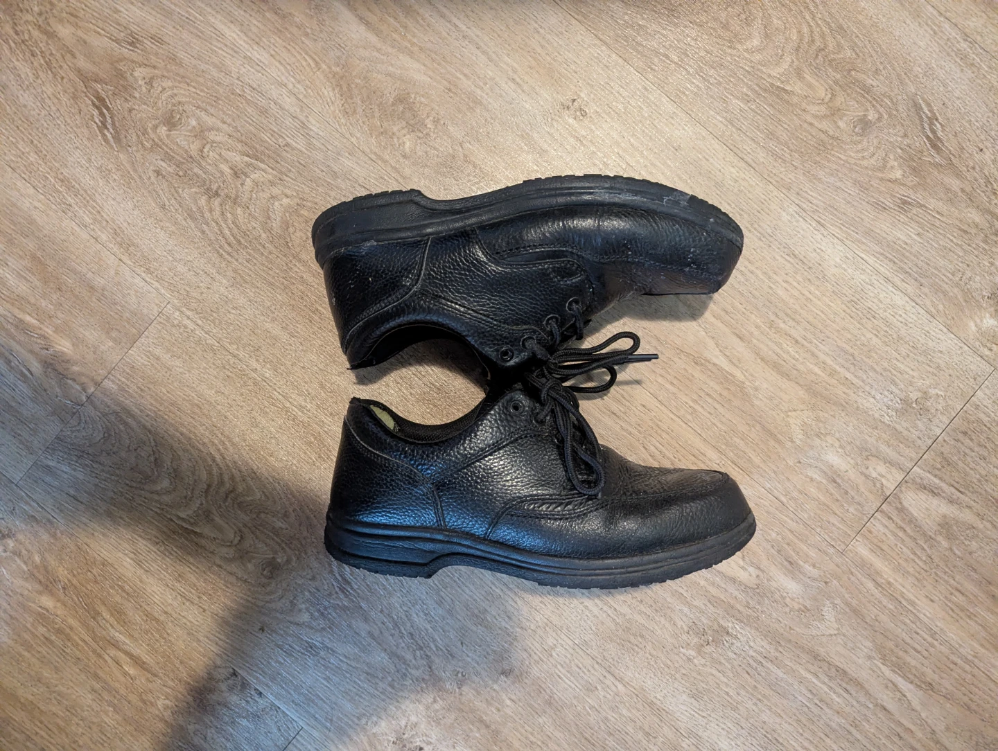 Skechers Black Leather Working Shoes With Steel Toe (Size 10.5) - photo 3