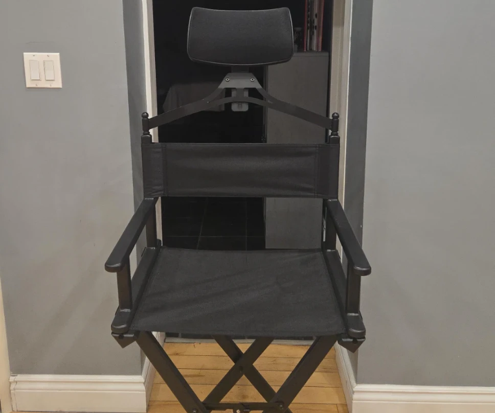Black Director's Chair with Headrest