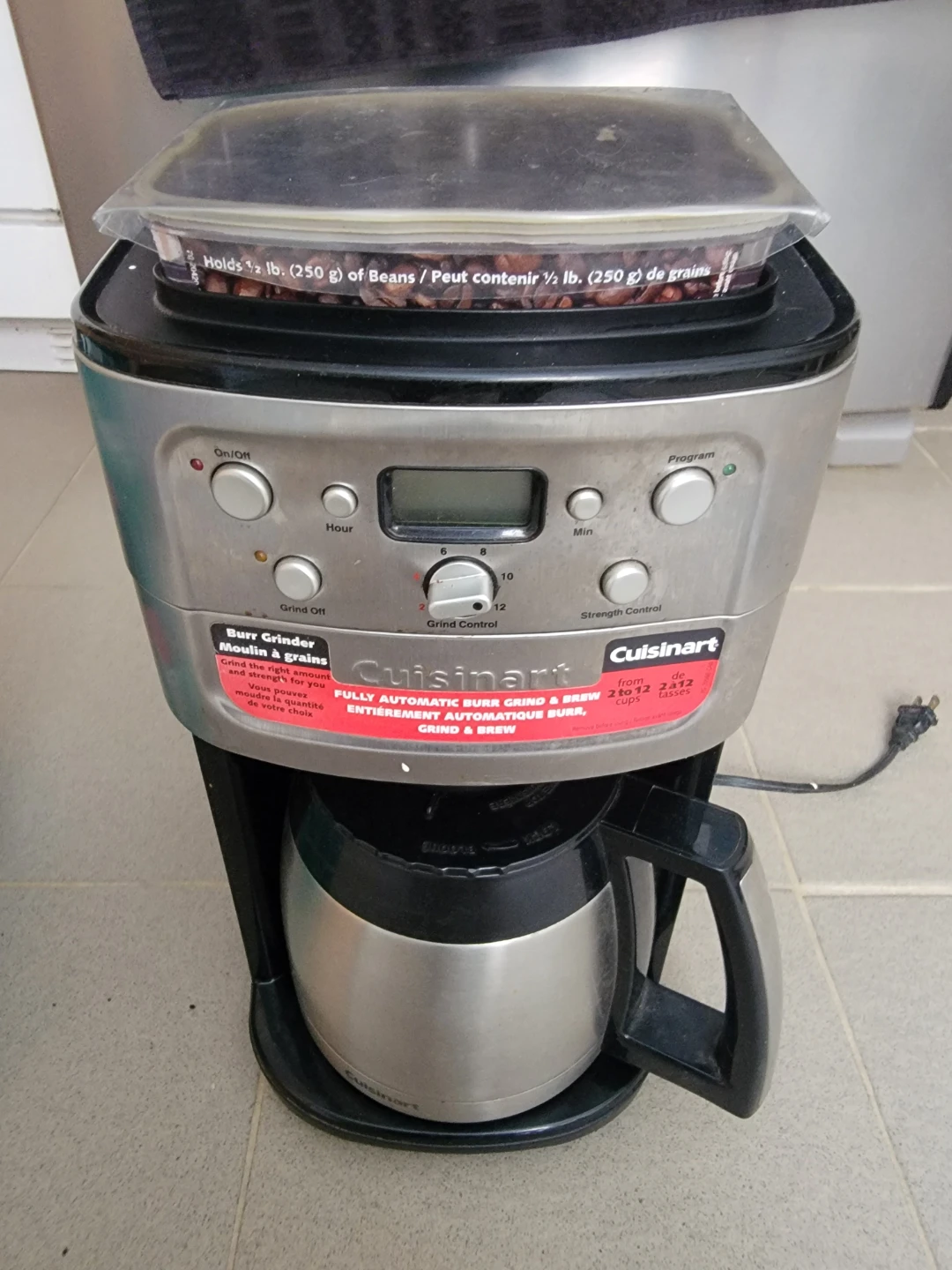 Cuisinart Burr Grind and Brew programmable coffee machine