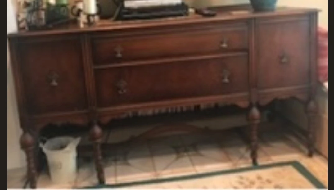 Vintage Wooden Sideboard Credenza