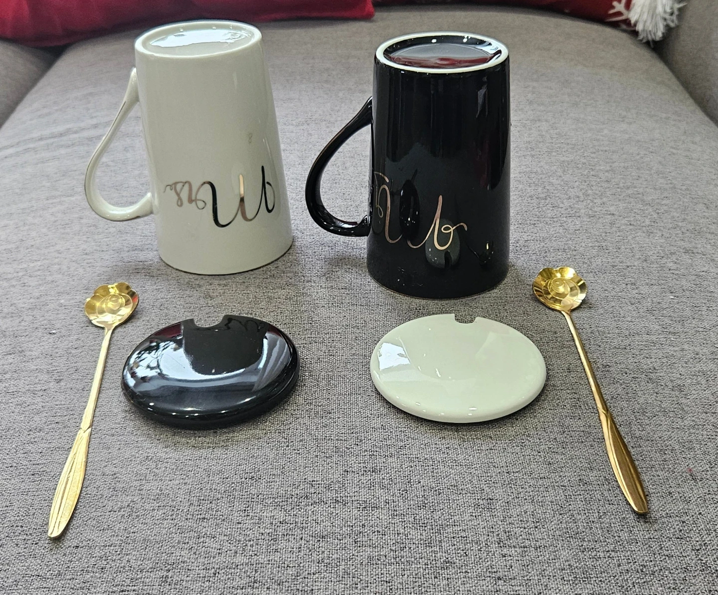 Mr. & Mrs. Mug Set - Black & White - photo 3
