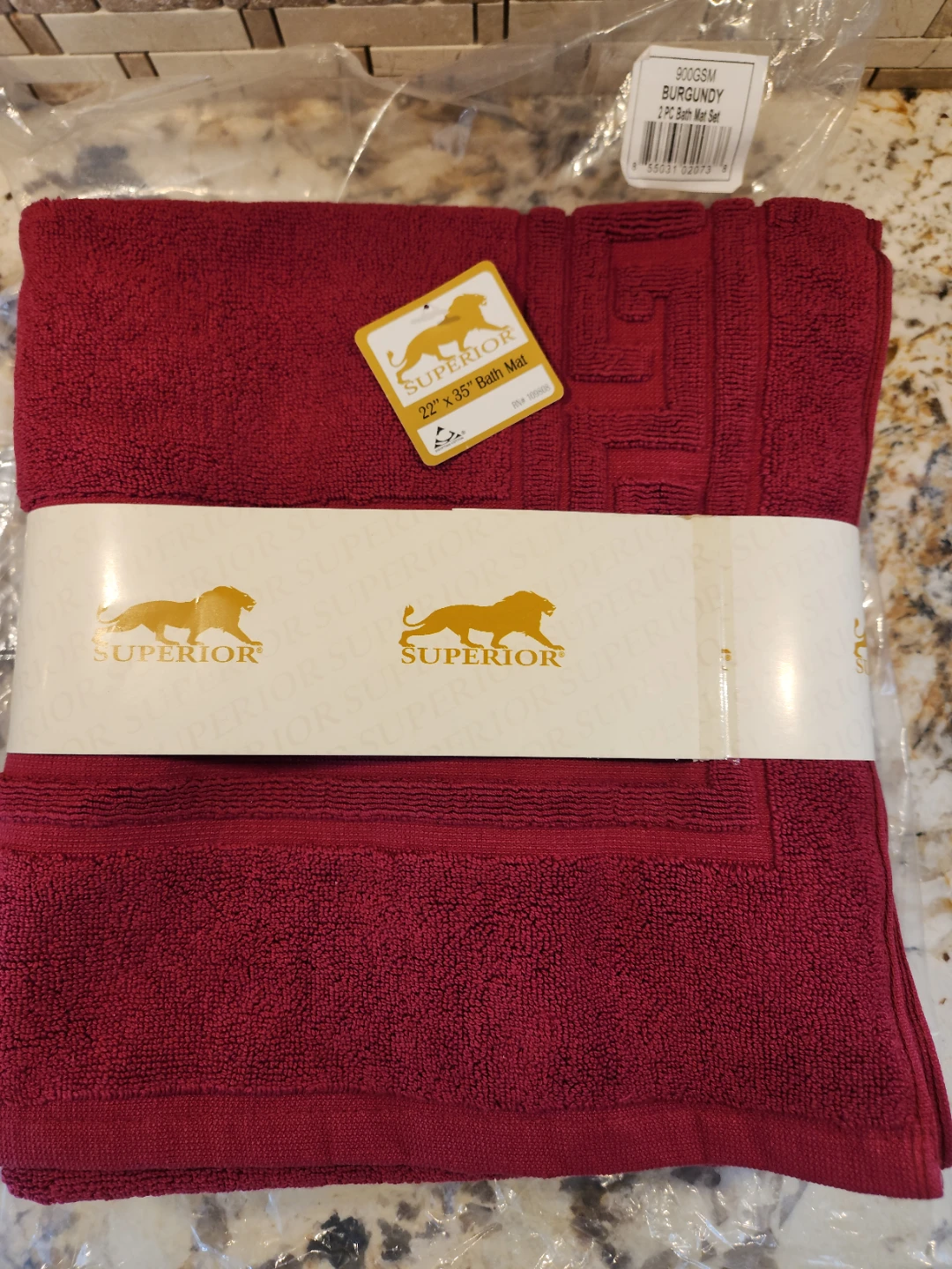Superior Burgundy Bath Mat /Towel extra thick - photo 2