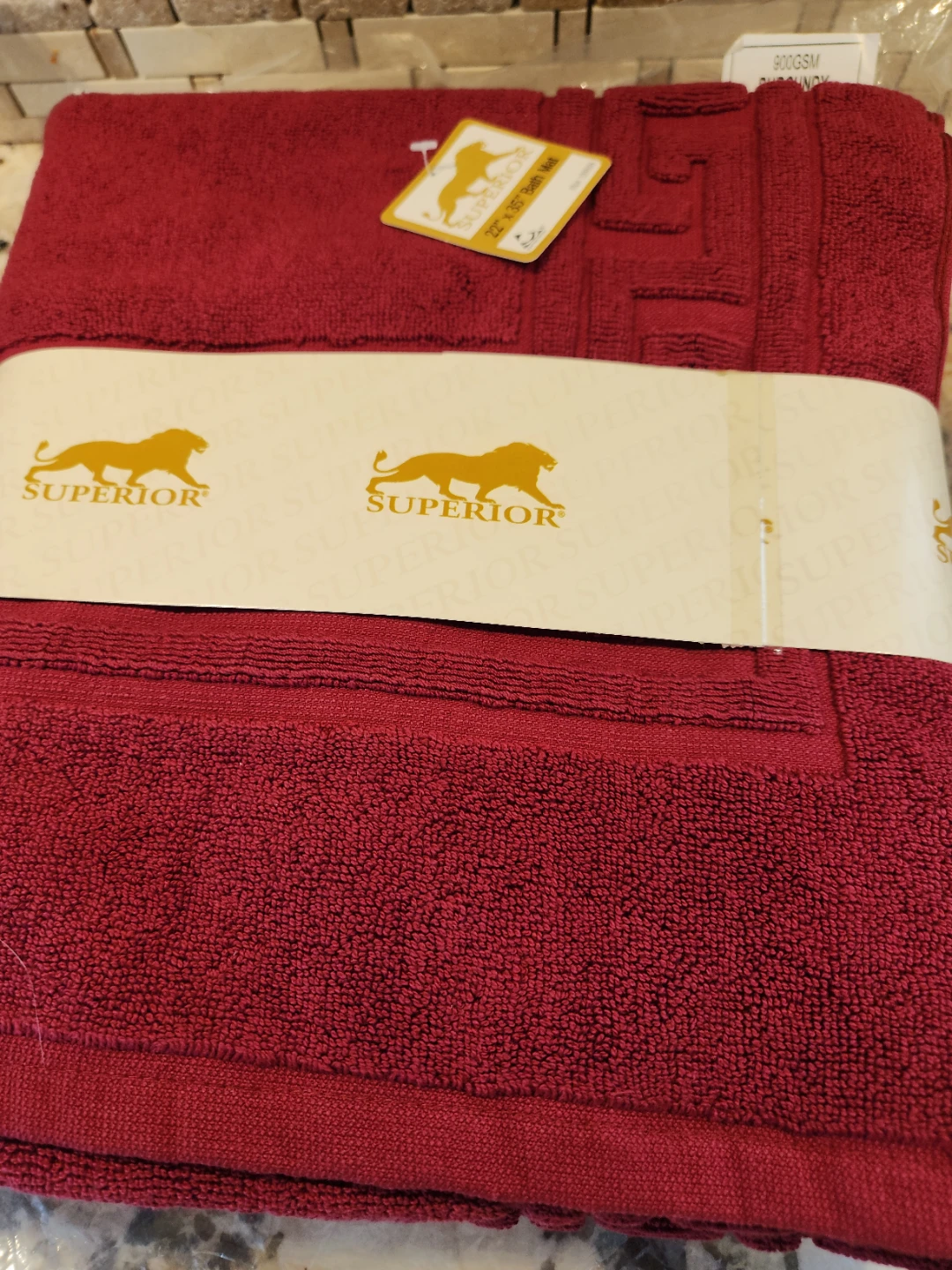 Superior Burgundy Bath Mat /Towel extra thick - photo 5