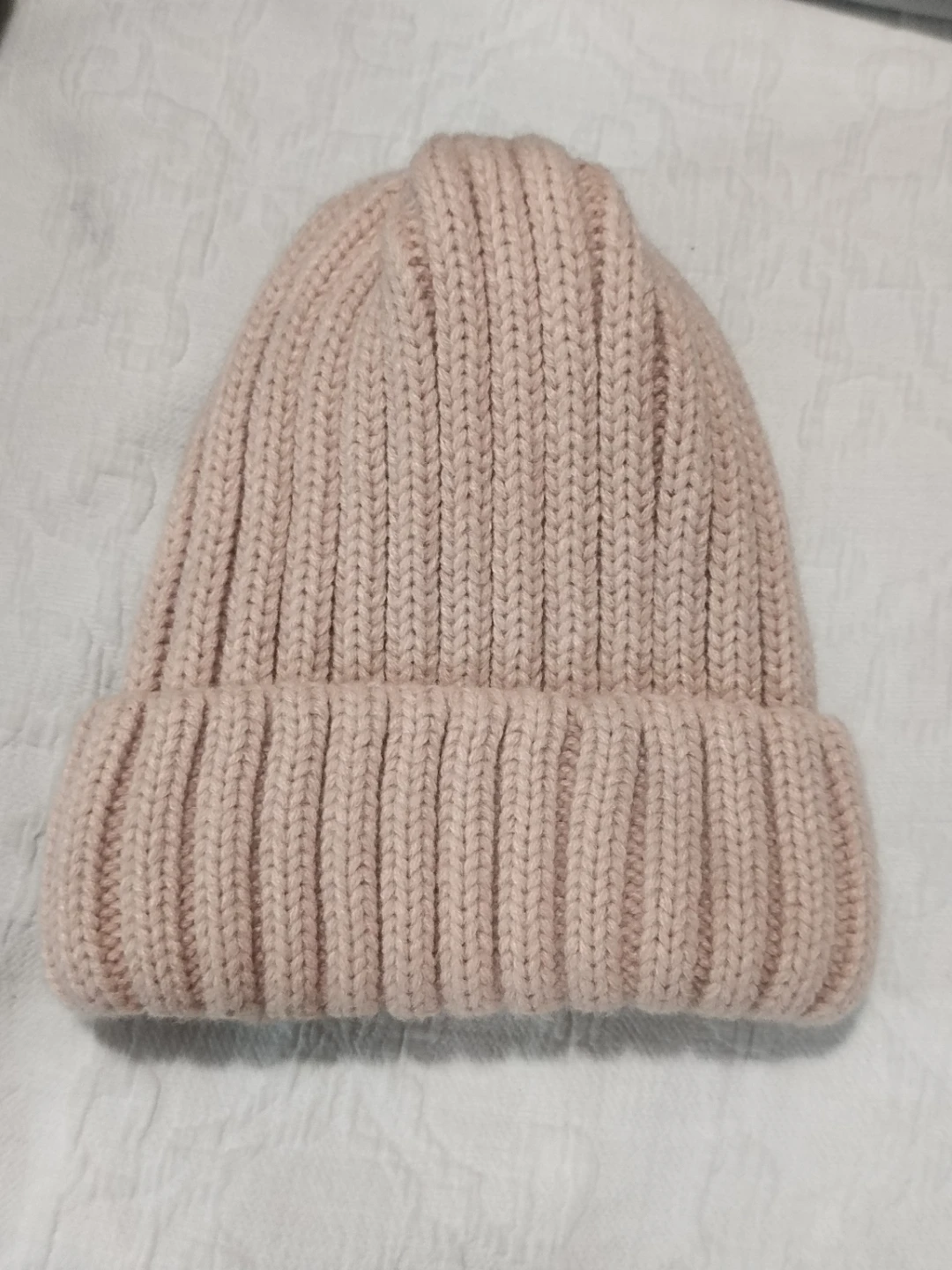 Pink Ribbed Knit Beanie
