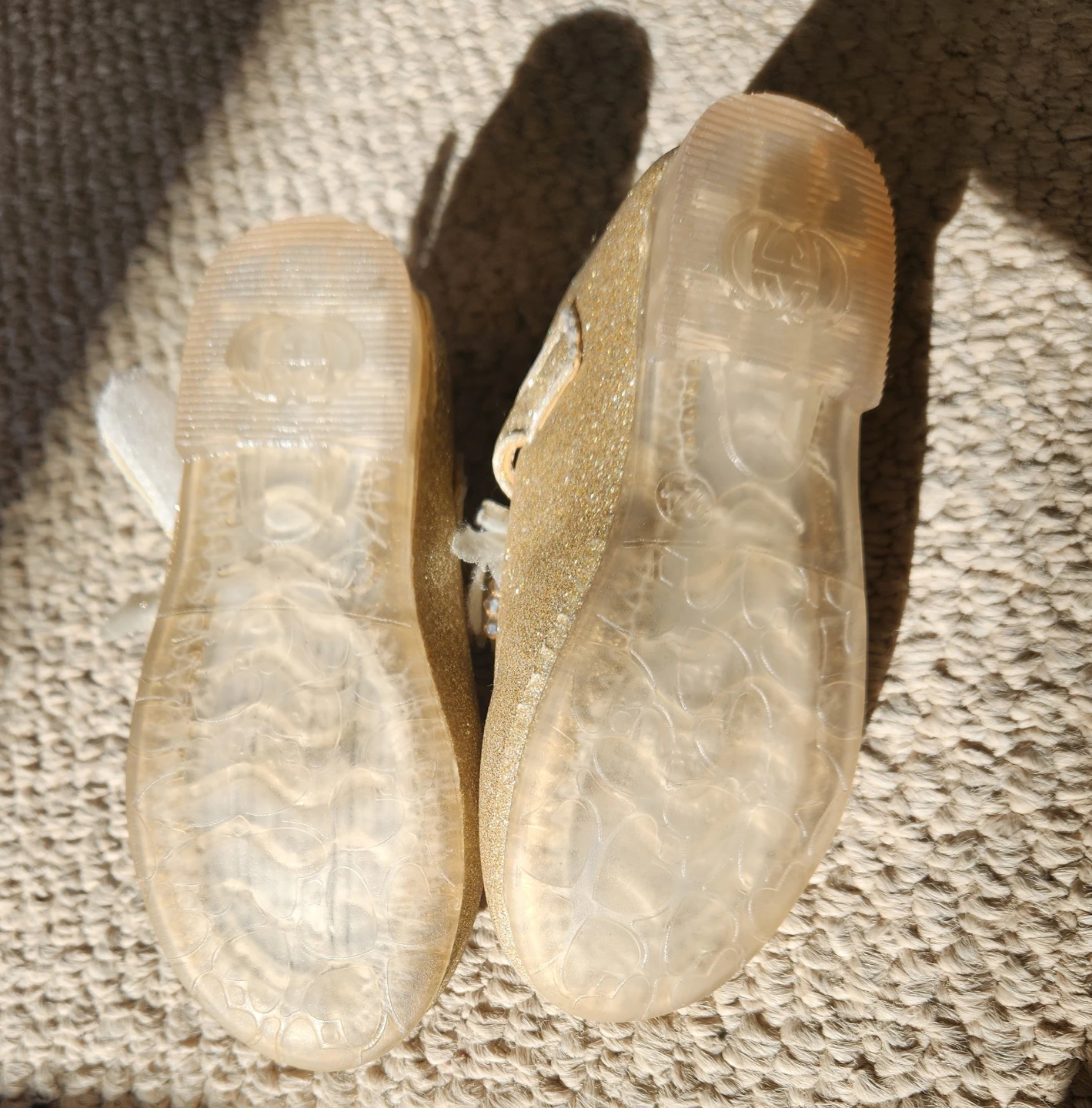 Gold Glitter toddler Shoes with Flowers - photo 3