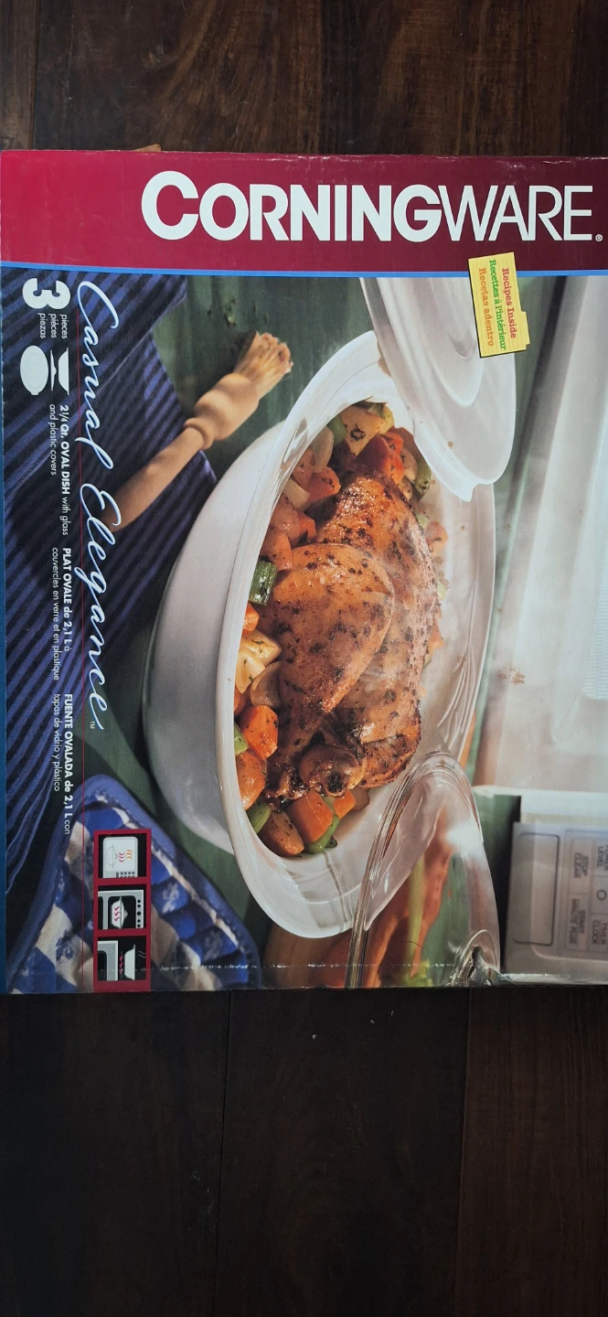 CorningWare Casual Elegance 2.1 Qt Oval Dish Glass Covers