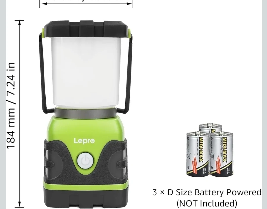 Lepro 1500LM LED Camping Lantern - Light Green - photo 2