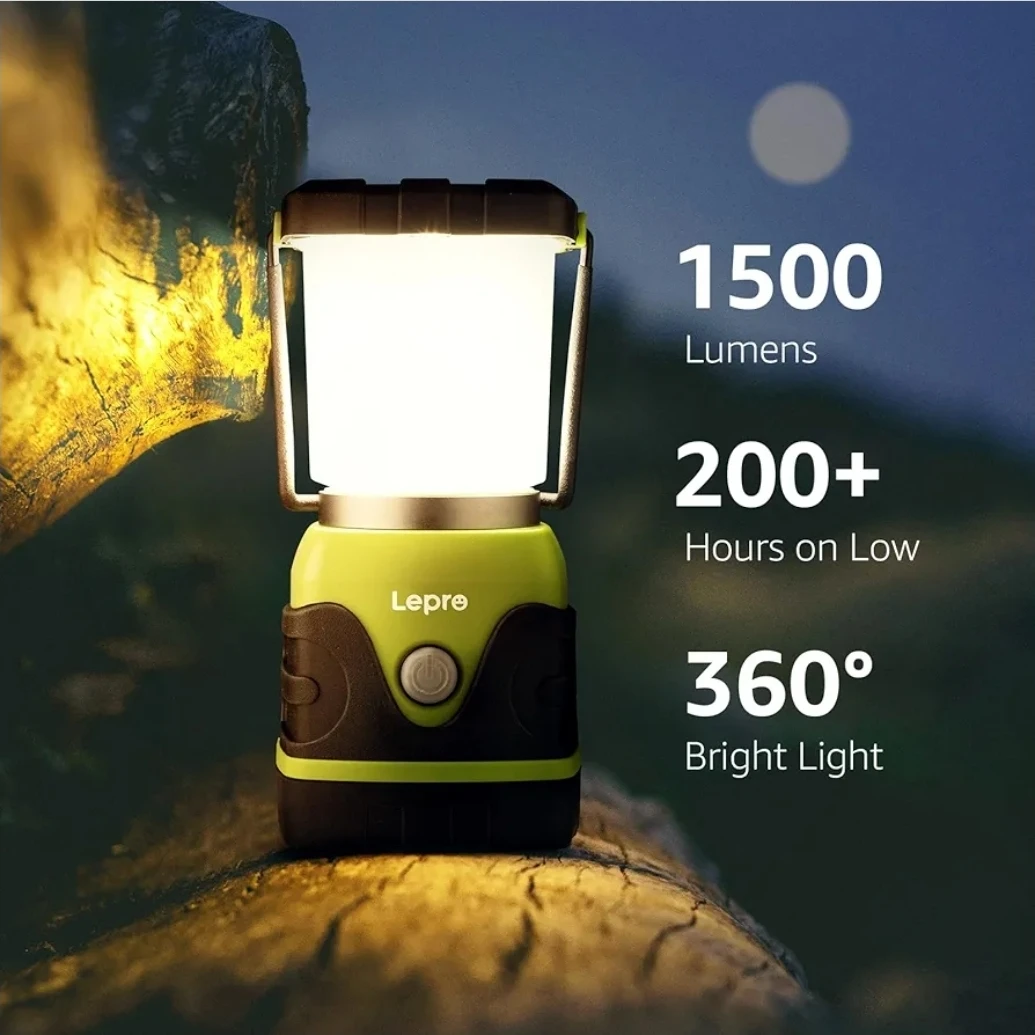 Lepro 1500LM LED Camping Lantern - Light Green - photo 3