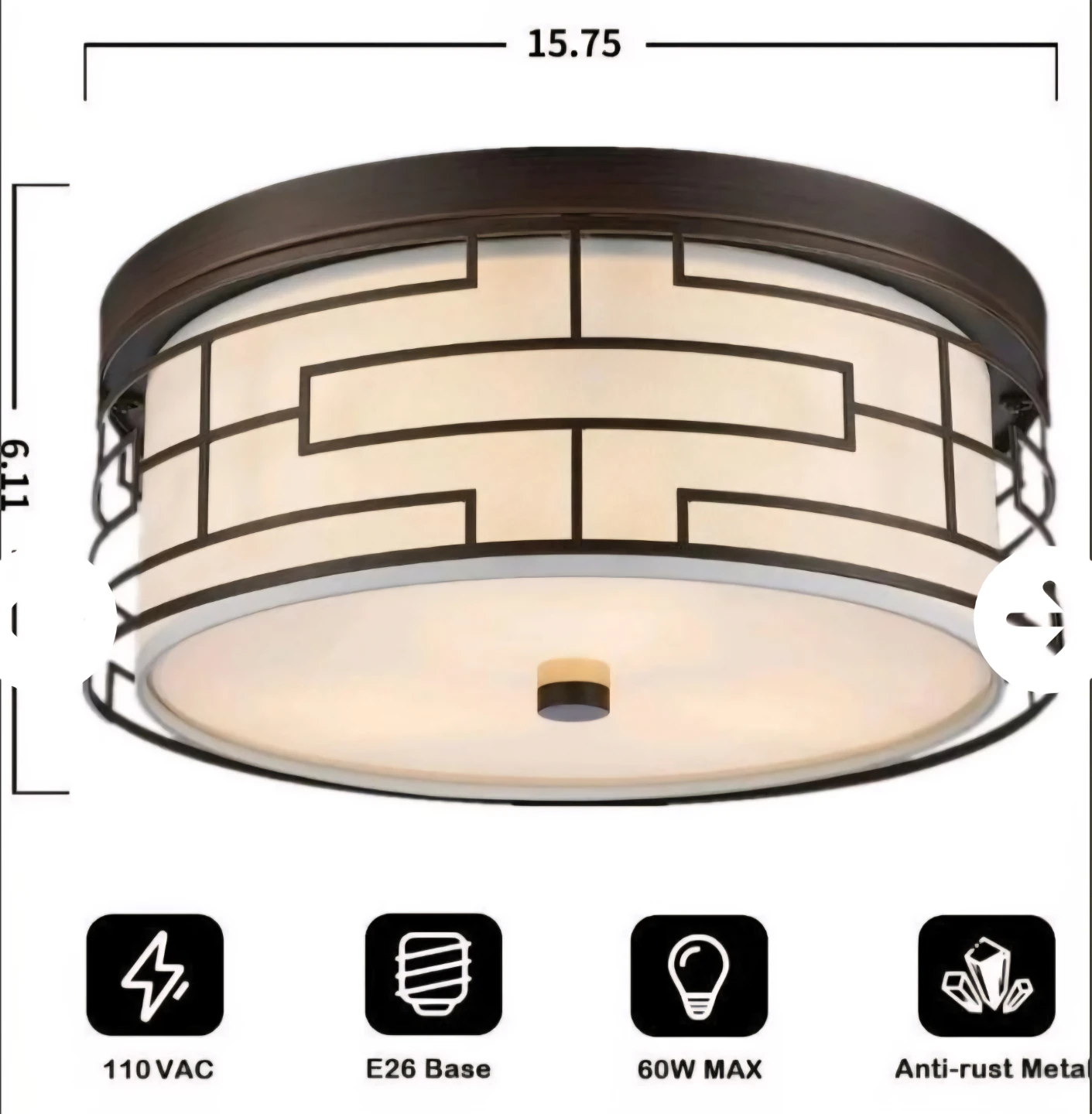 Ceiling light fixture (New in box) - photo 2