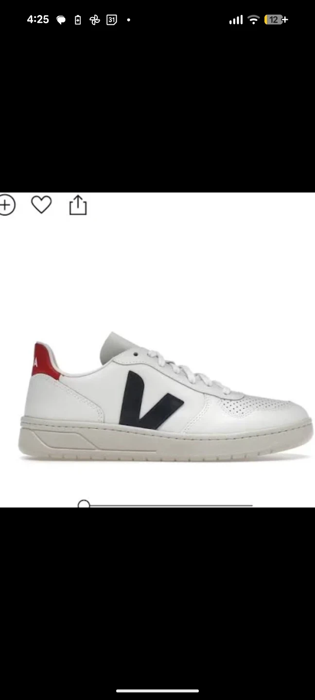 Veja V-10 Leather Sneakers - Size 7