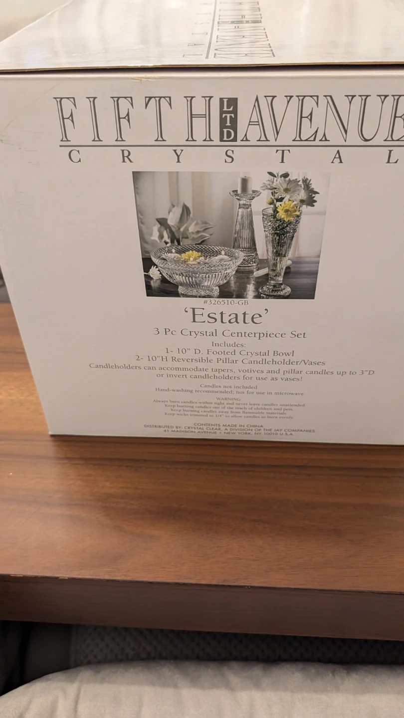 Fifth Avenue Crystal Centerpiece Set (New)