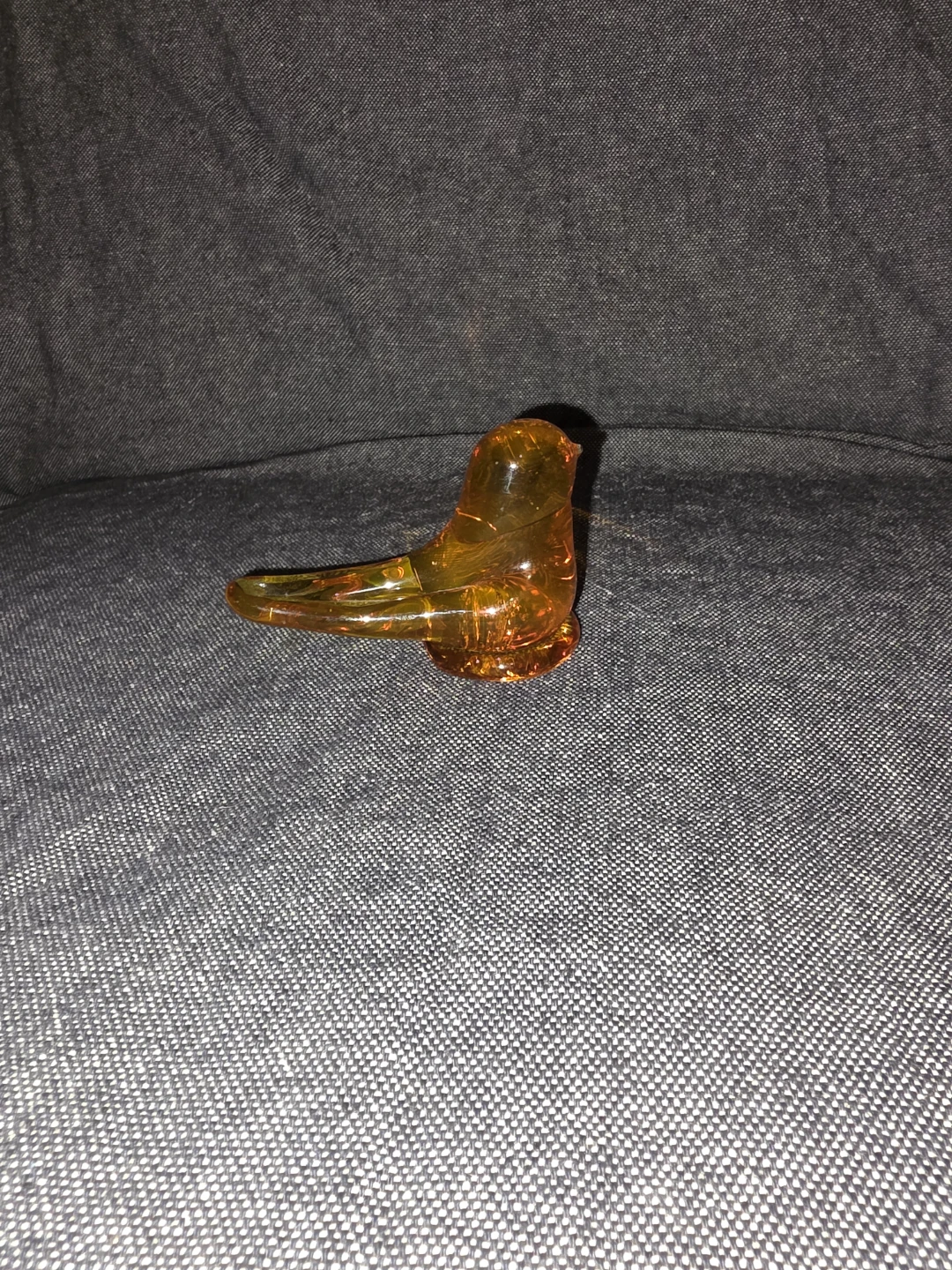 Amber Glass Bird Figurine