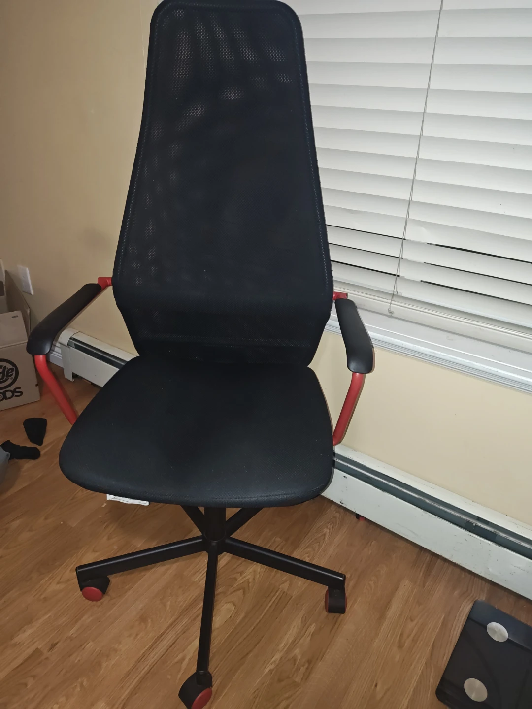 Black Office Chair with Red Accents