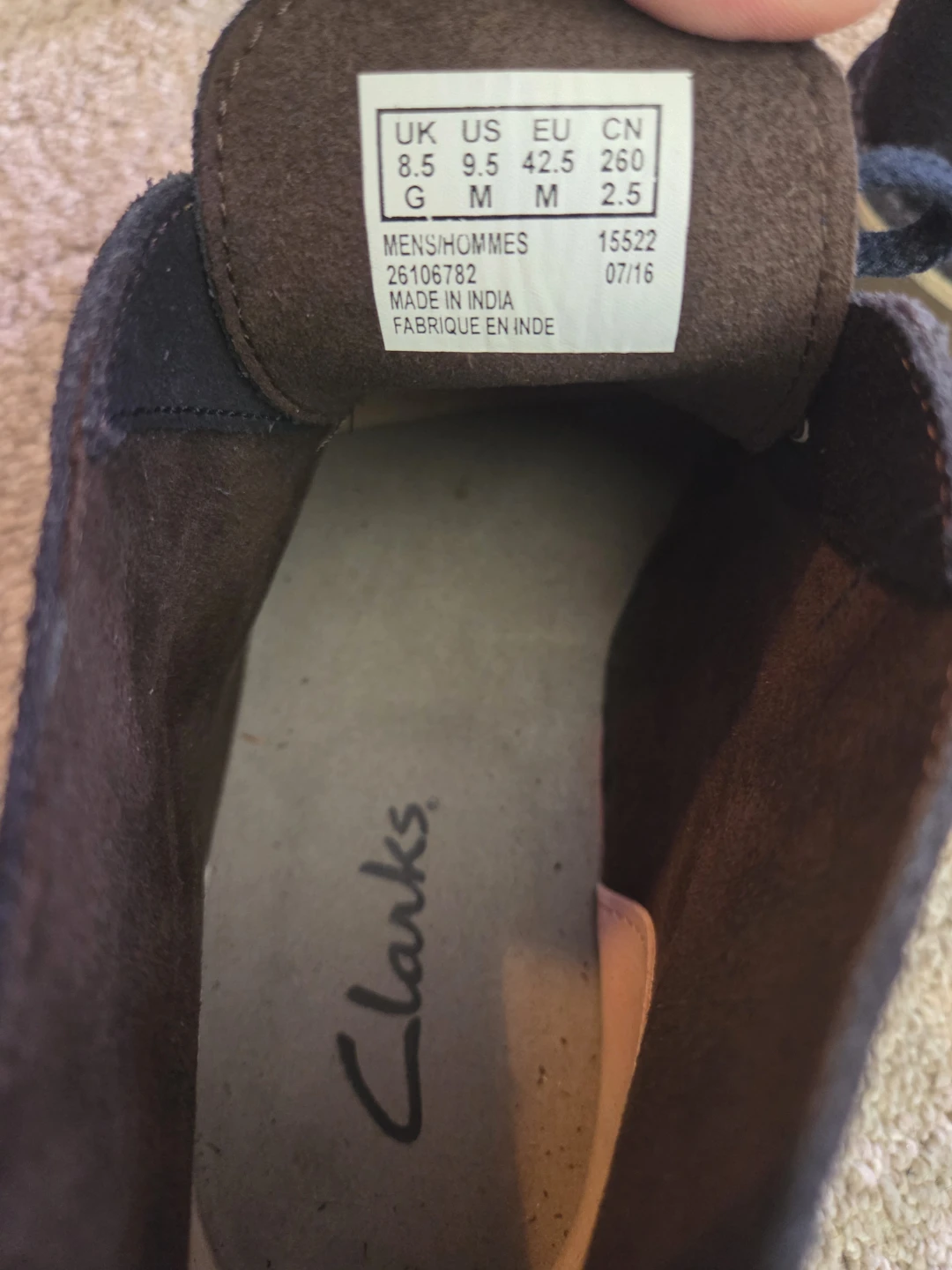 Clarks Desert Boots - Size 9.5 - Dark Brown Suede - photo 2
