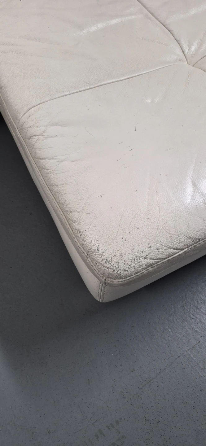 White Leather Sectional Sofa - photo 4