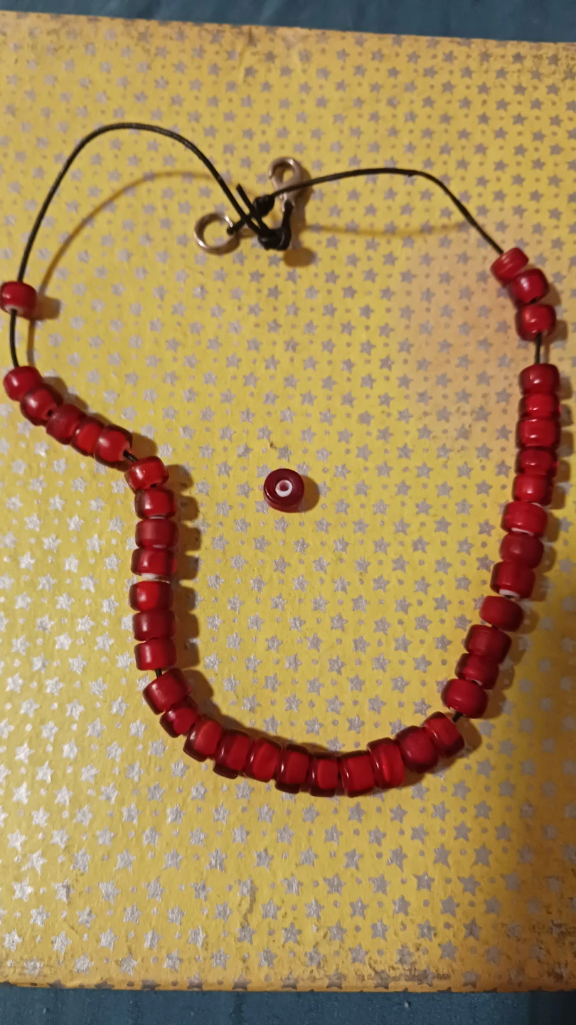 Red Seed Bead Necklace