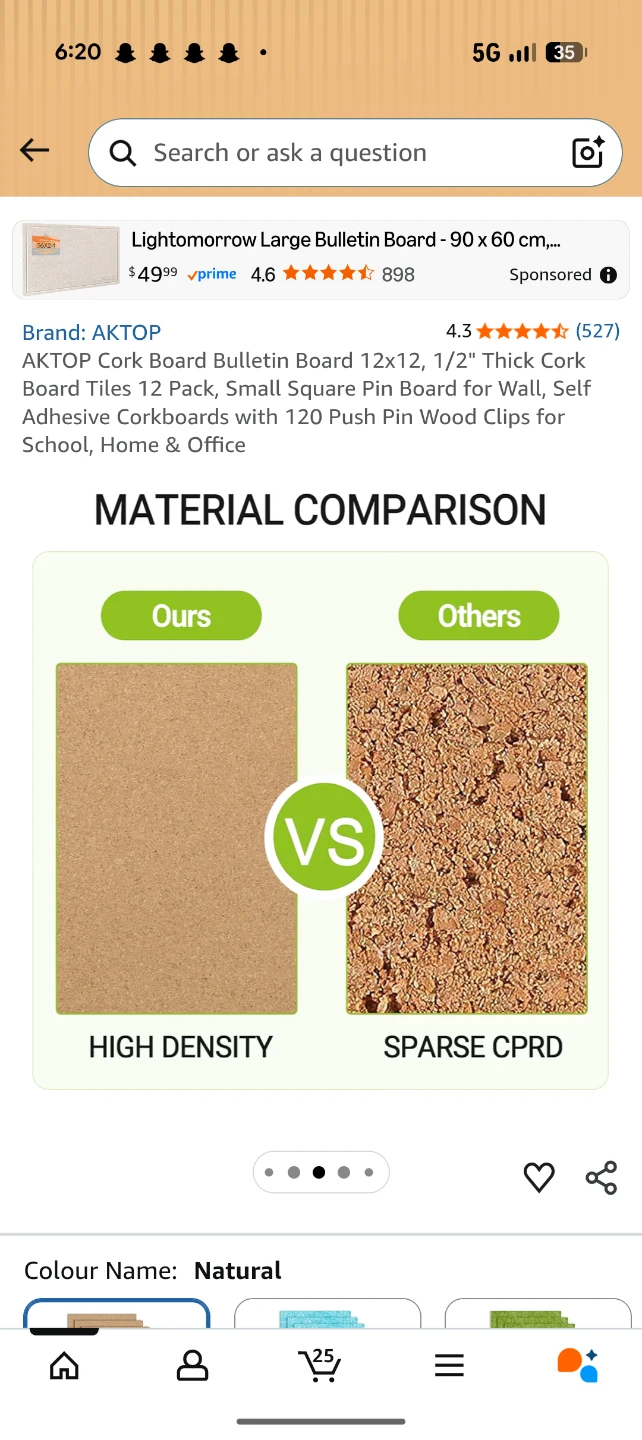 AKTOP Cork Bulletin Board 12 Pack 12" x 12" x 1/2" Thick - photo 4