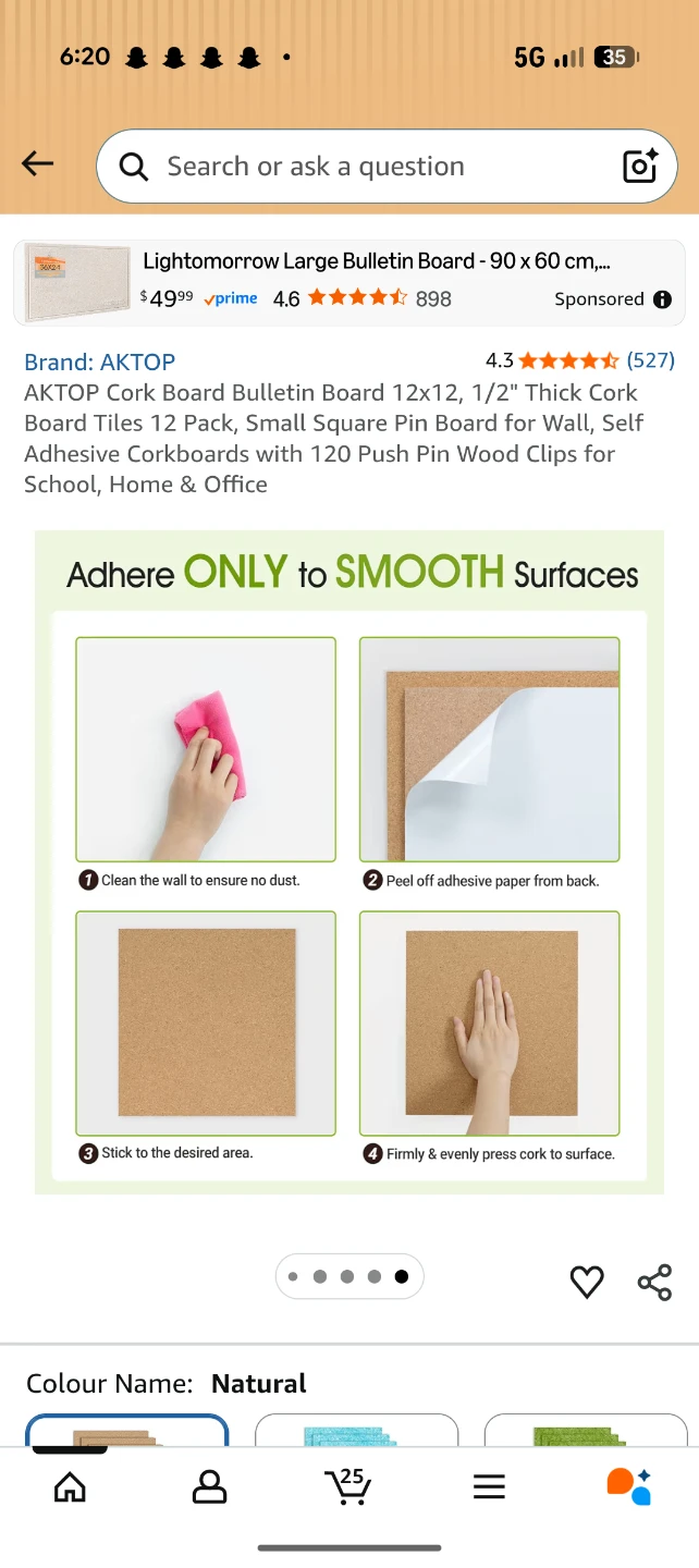 AKTOP Cork Bulletin Board 12 Pack 12" x 12" x 1/2" Thick - photo 5