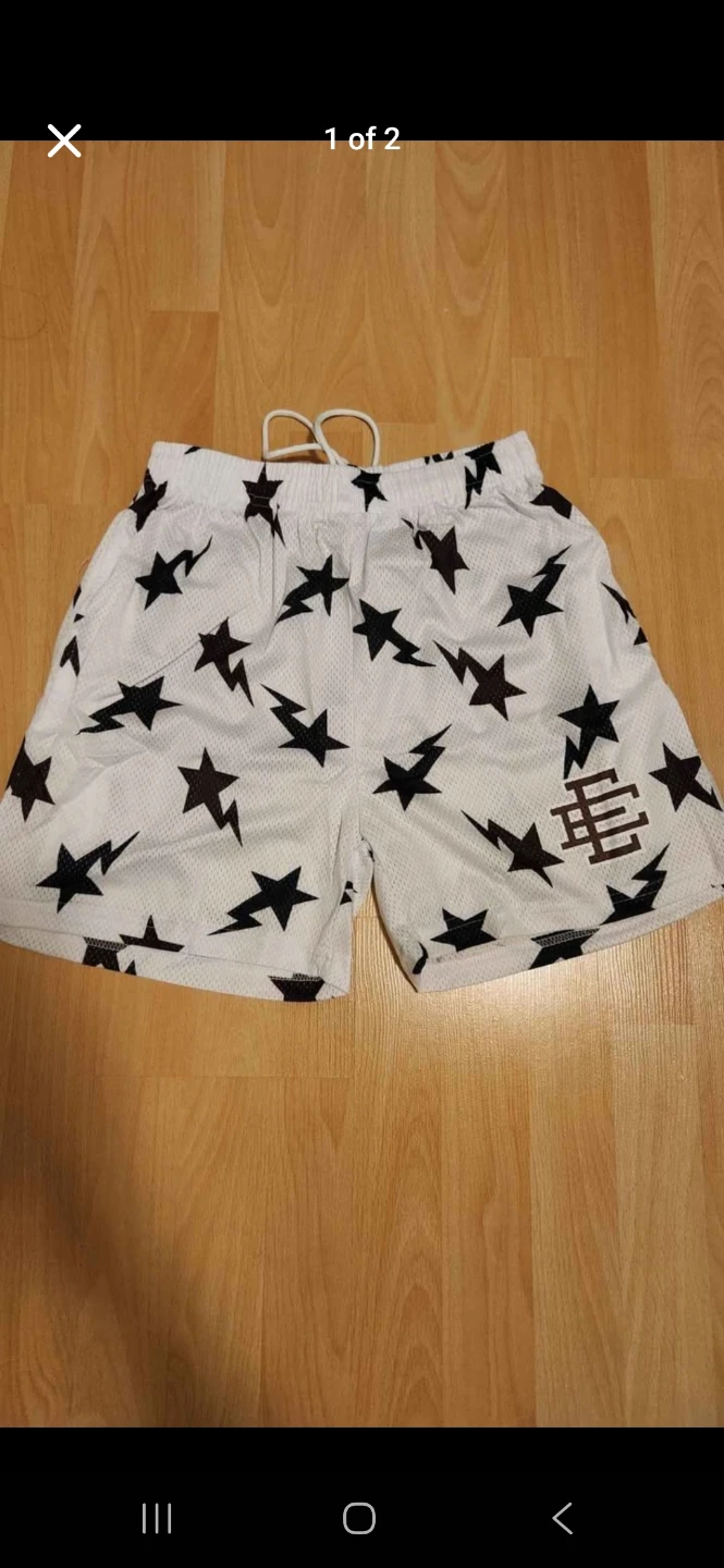EE Shorts White/Black Coffee Bape