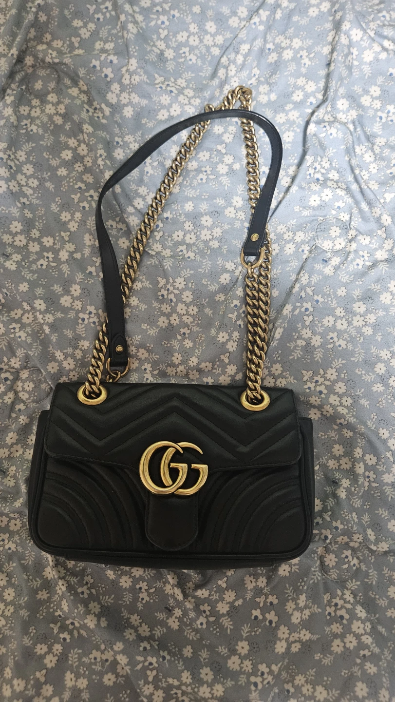 Black Gucci Marmont Shoulder Bag
